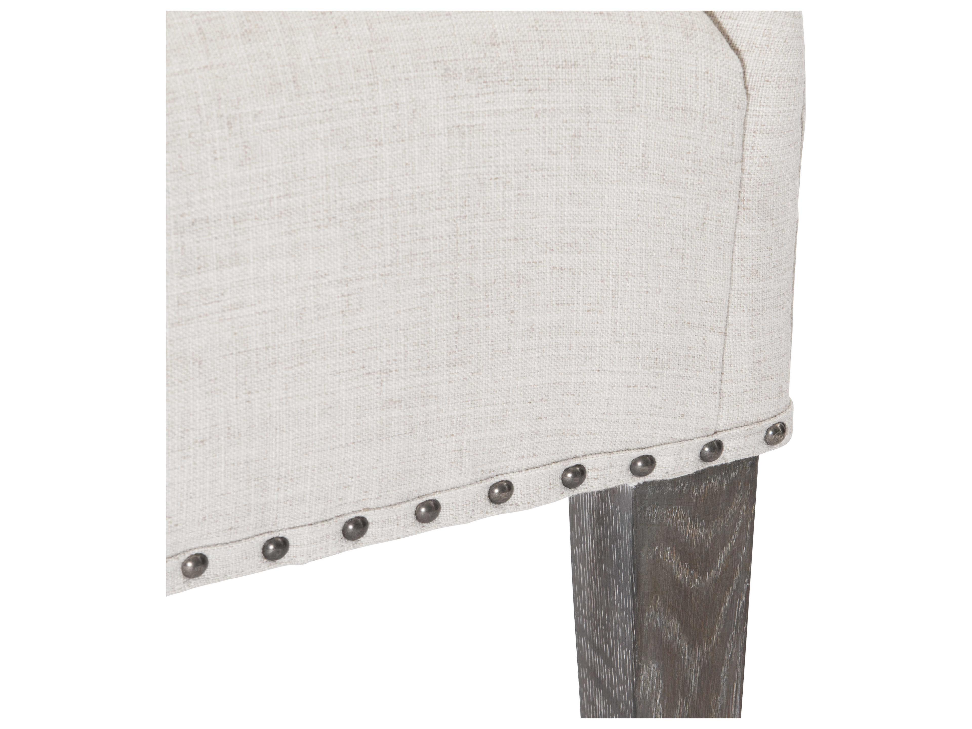 Bernhardt Albion Oak Wood White Upholstered Side Dining Chair