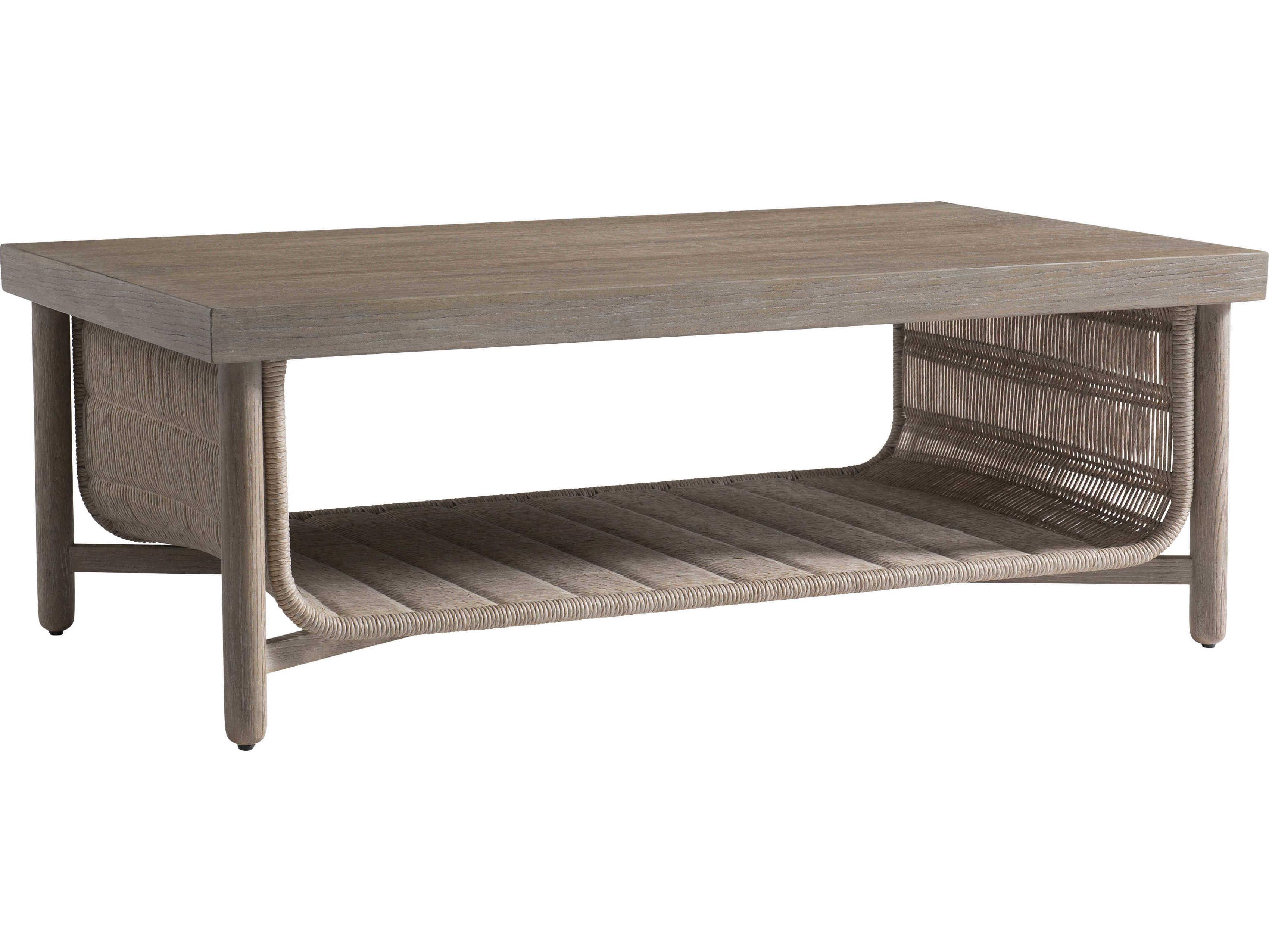 Bernhardt Santiago Rectangular Wood Sandbar Cocktail Table