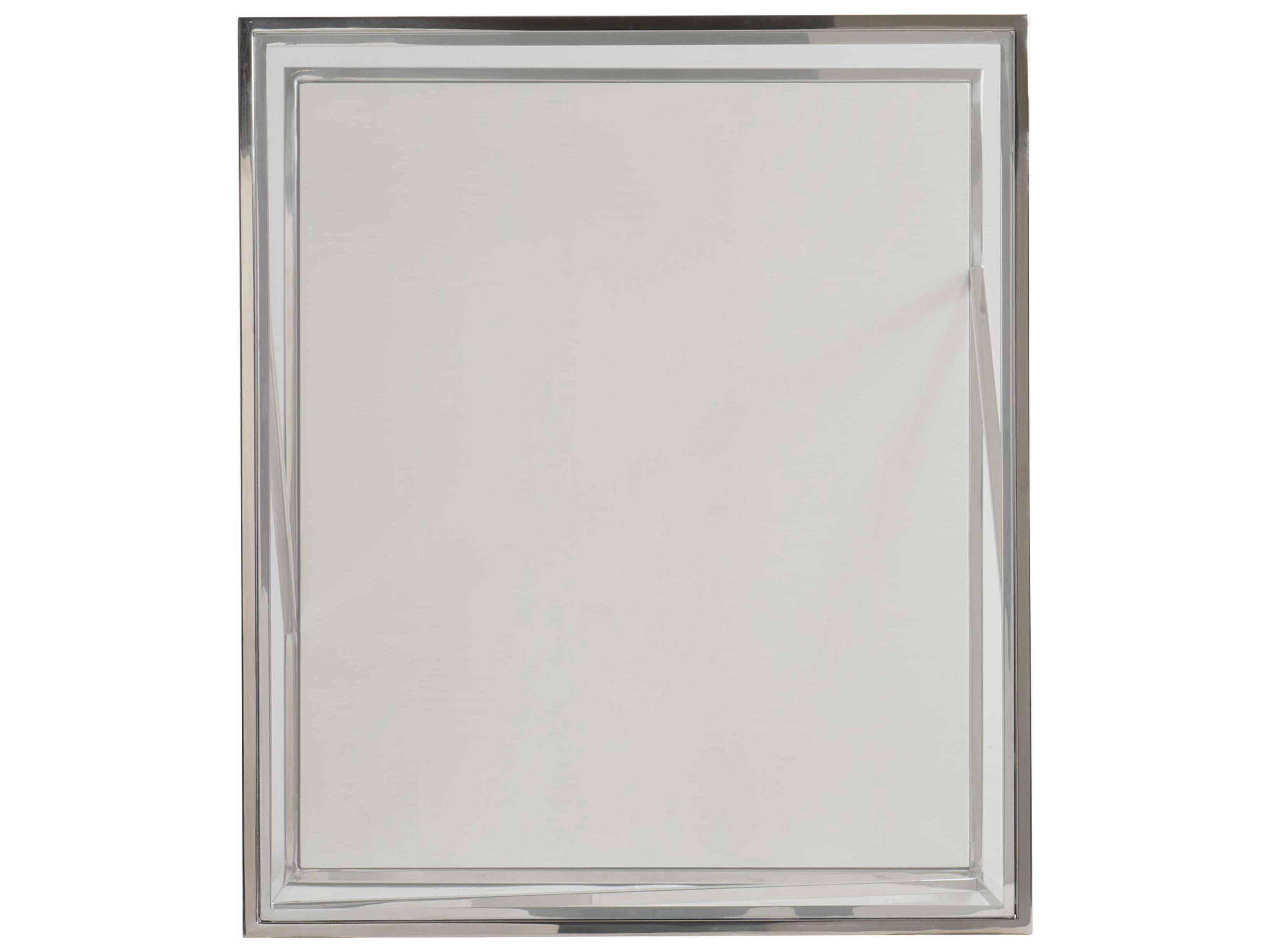 Bernhardt Maymont Rectangular Glass Powder Polished Stainless Steel End Table