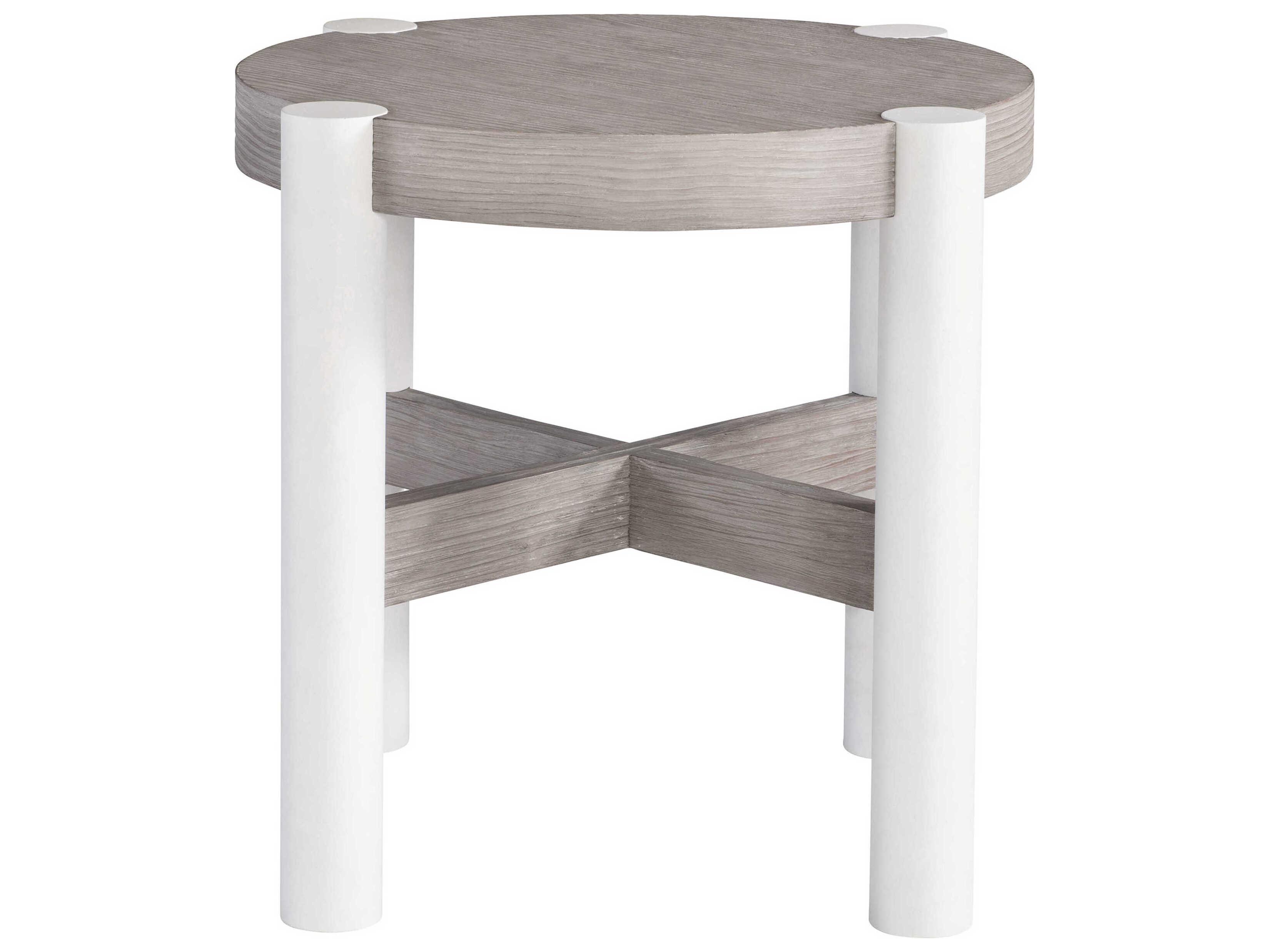 Bernhardt Trianon Round Wood Gris End Table