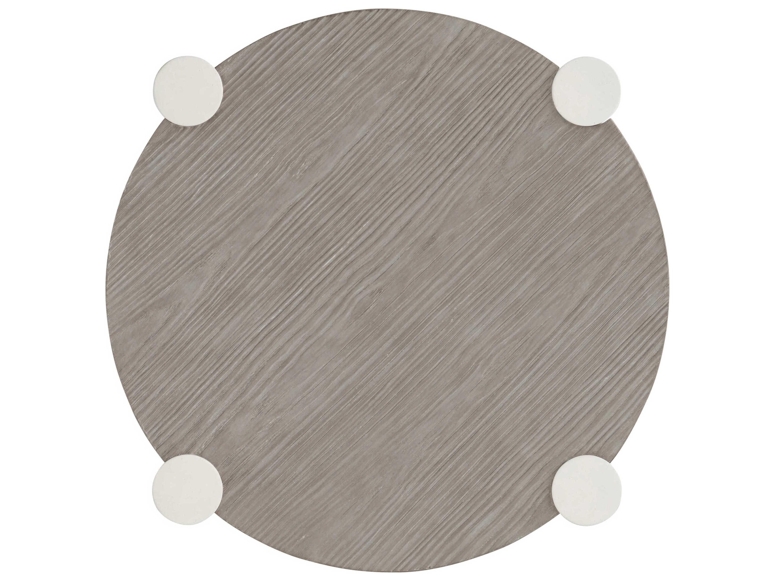 Bernhardt Trianon Round Wood Gris End Table