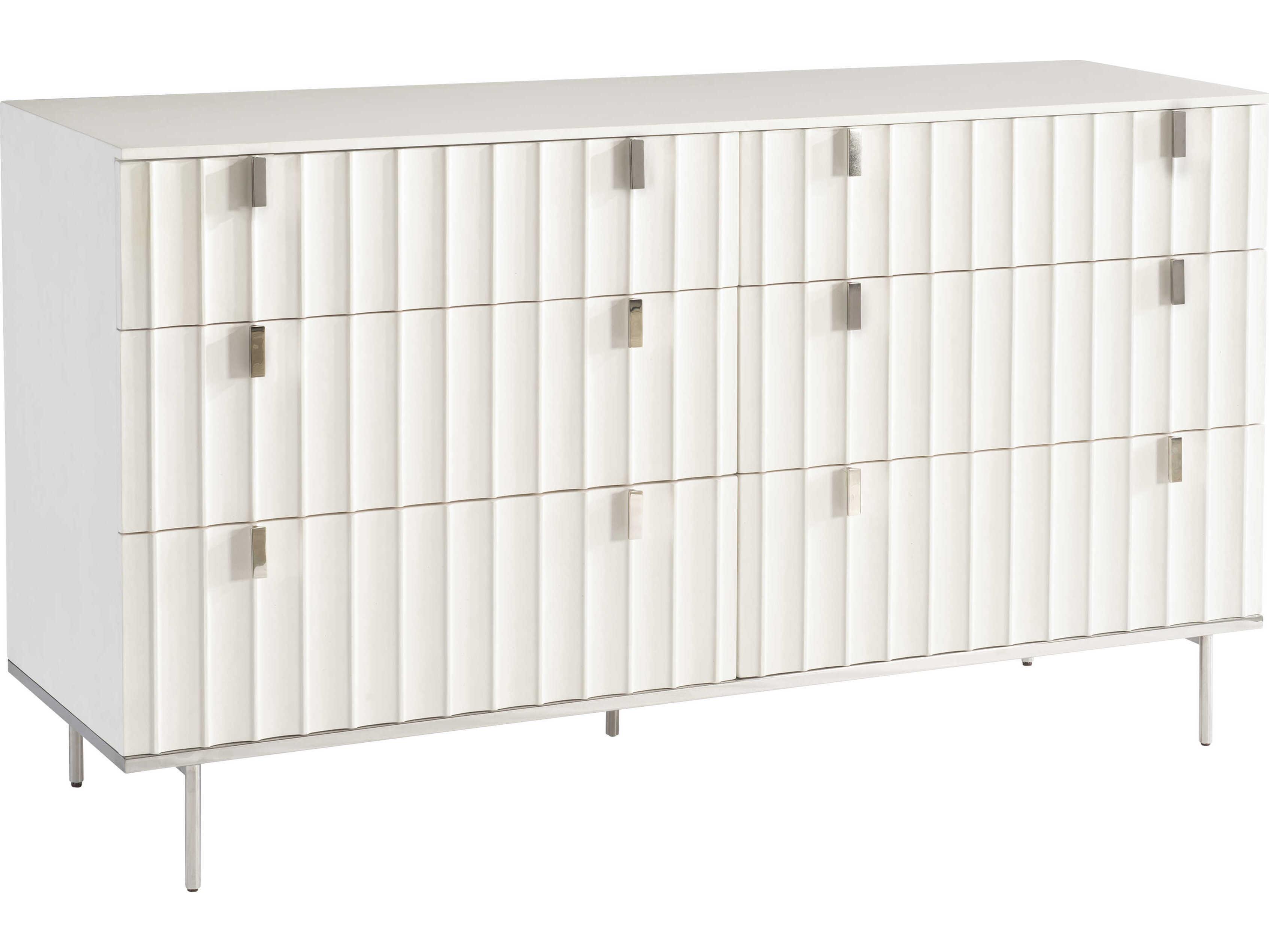 Bernhardt Modulum 6-Drawers White Double Dresser