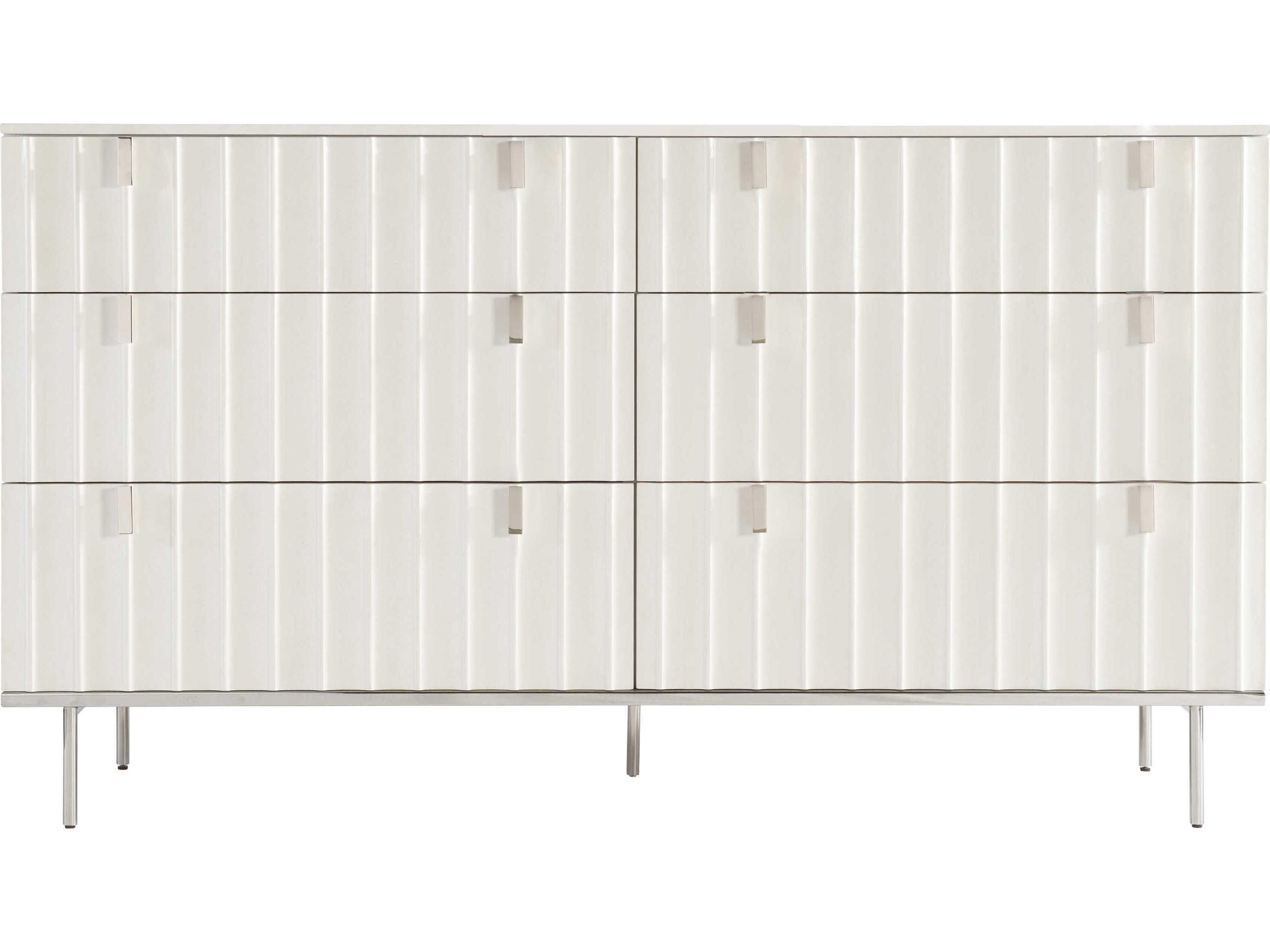 Bernhardt Modulum 6-Drawers White Double Dresser