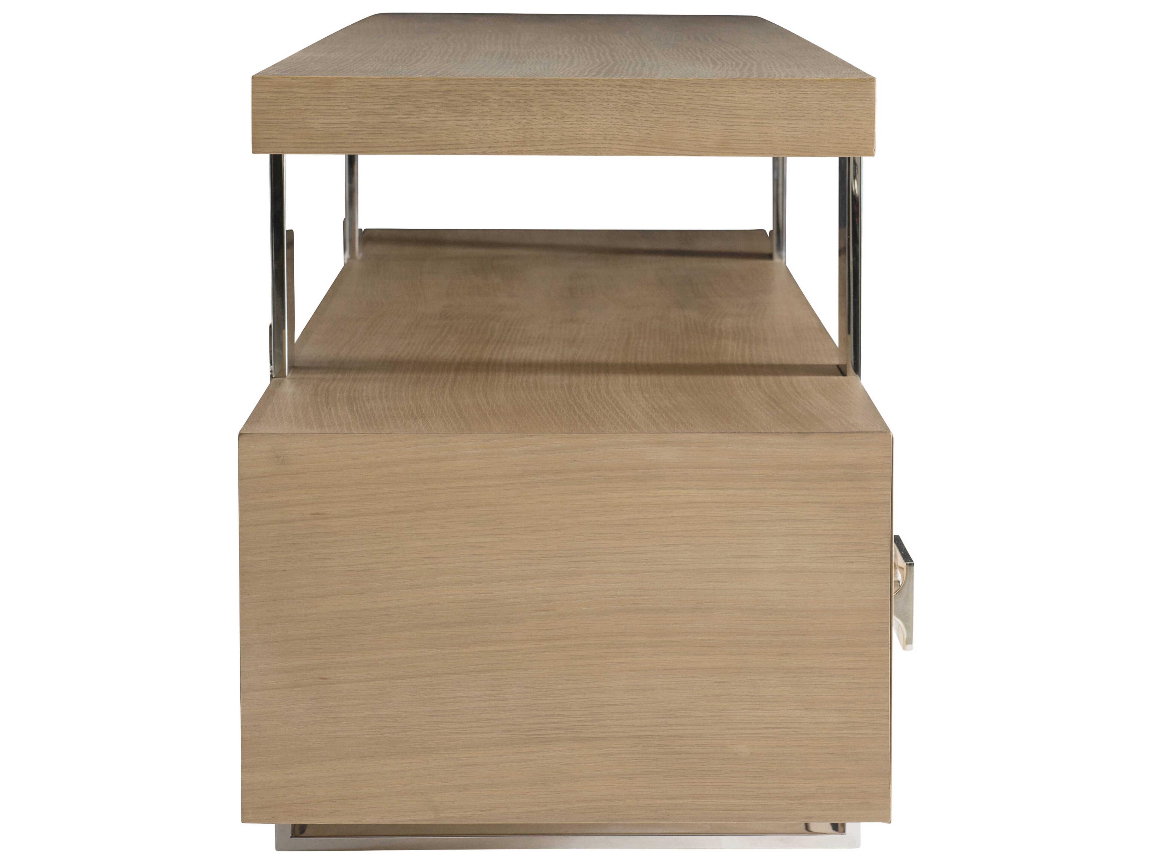 Bernhardt Modulum 84" Sahara Polished Stainless Steel Entertainment Credenza