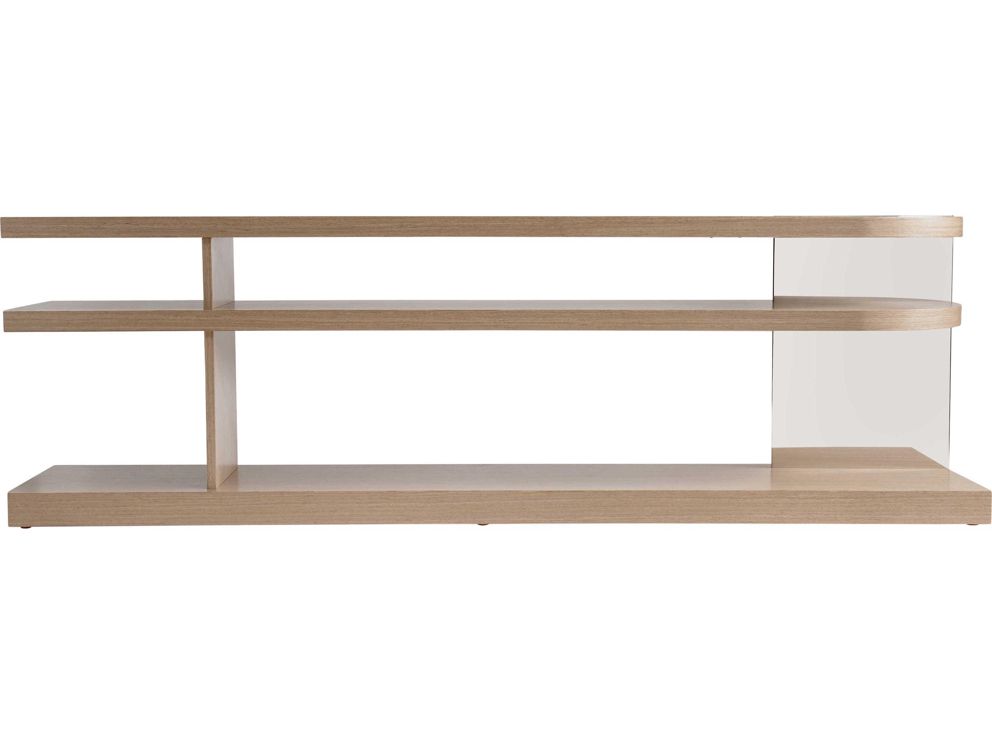 Bernhardt Modulum Rectangular Wood Sahara Polished Stainless Steel Console Table