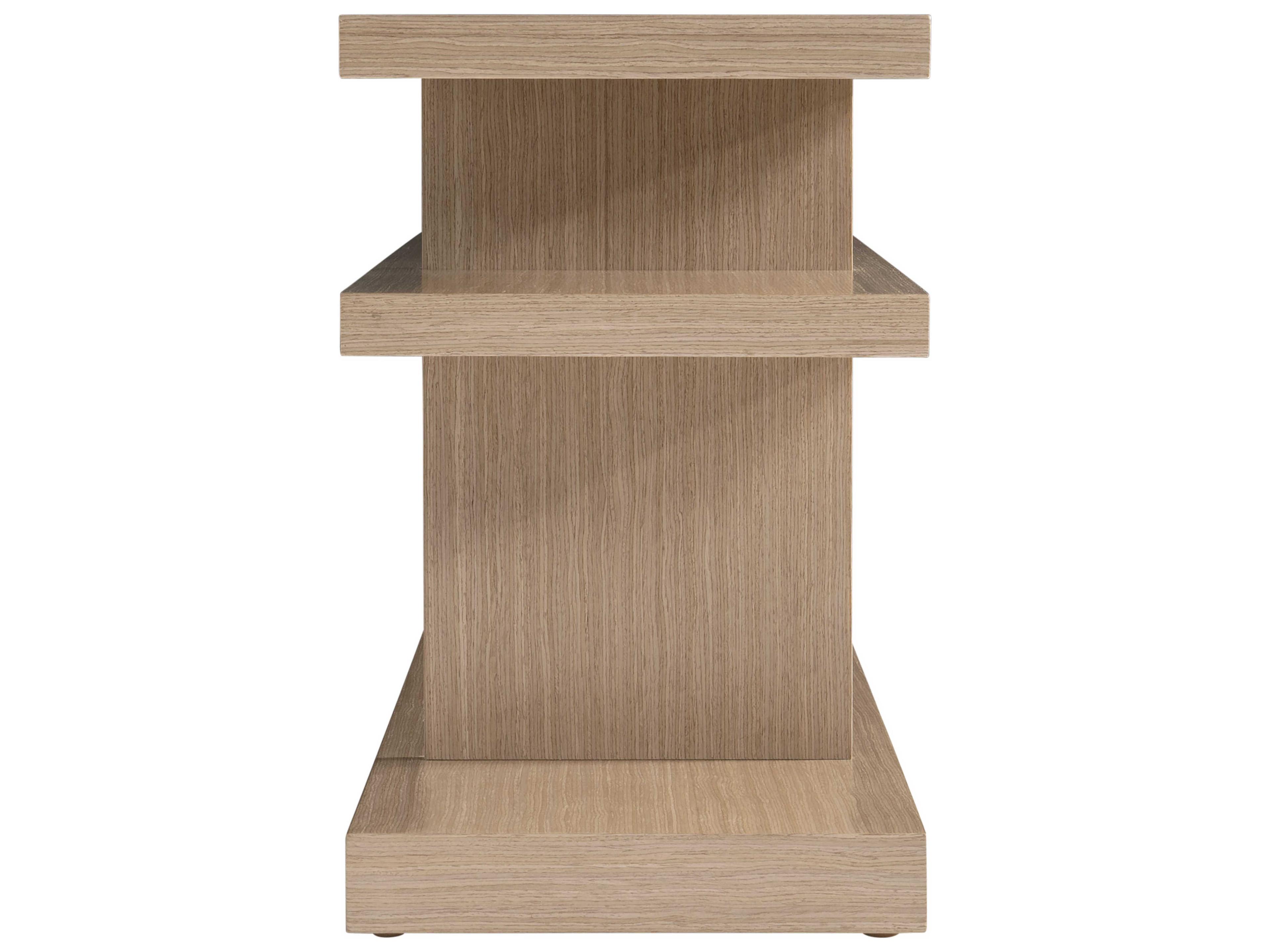 Bernhardt Modulum Rectangular Wood Sahara Polished Stainless Steel Console Table