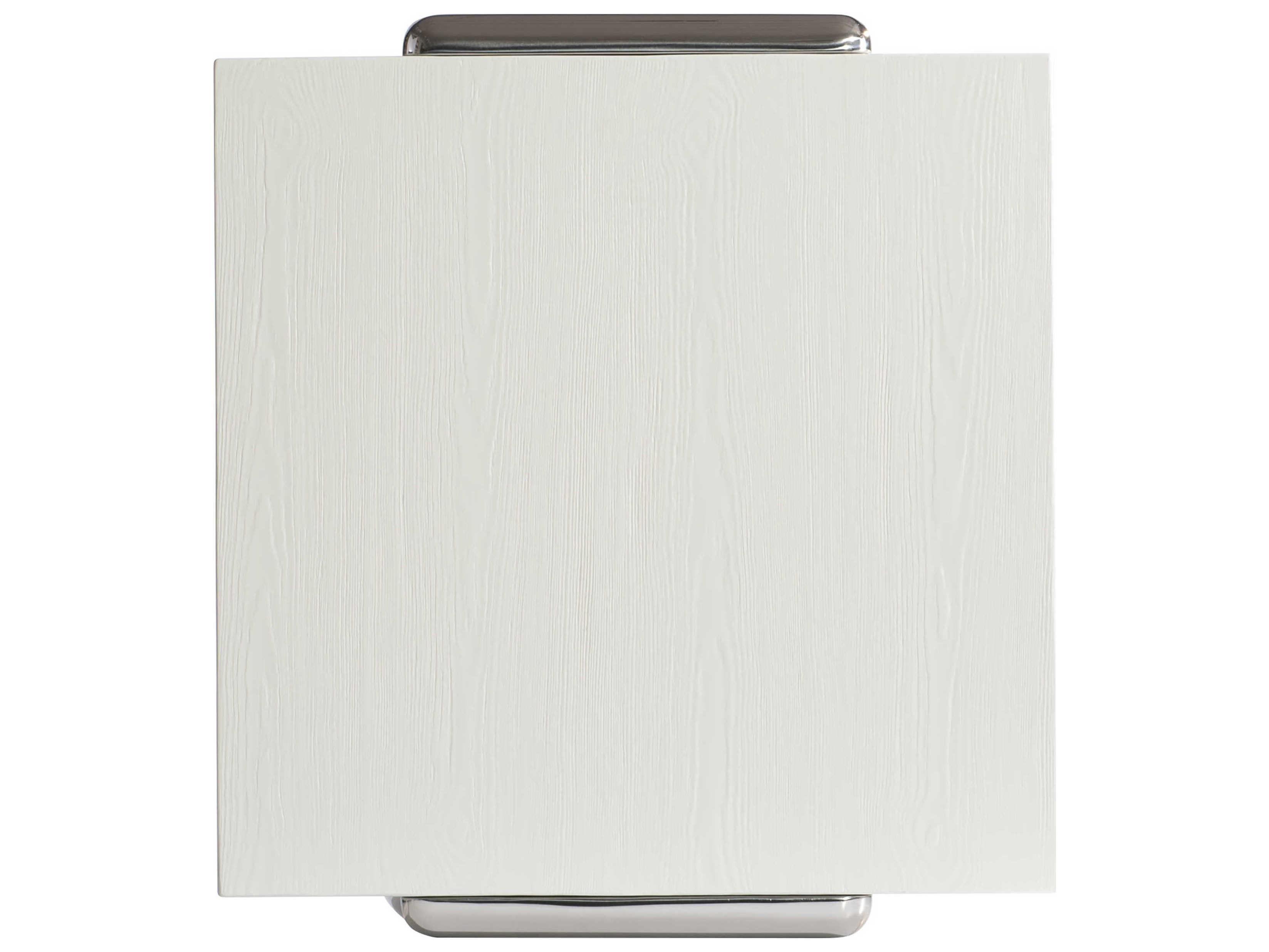 Bernhardt Interiors Yuma Rectangular Wood Azucar Polished Stainless Steel End Table