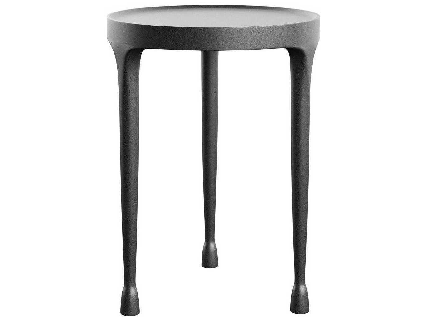 Bernhardt Casa Paros Round Metal Anthracite End Table