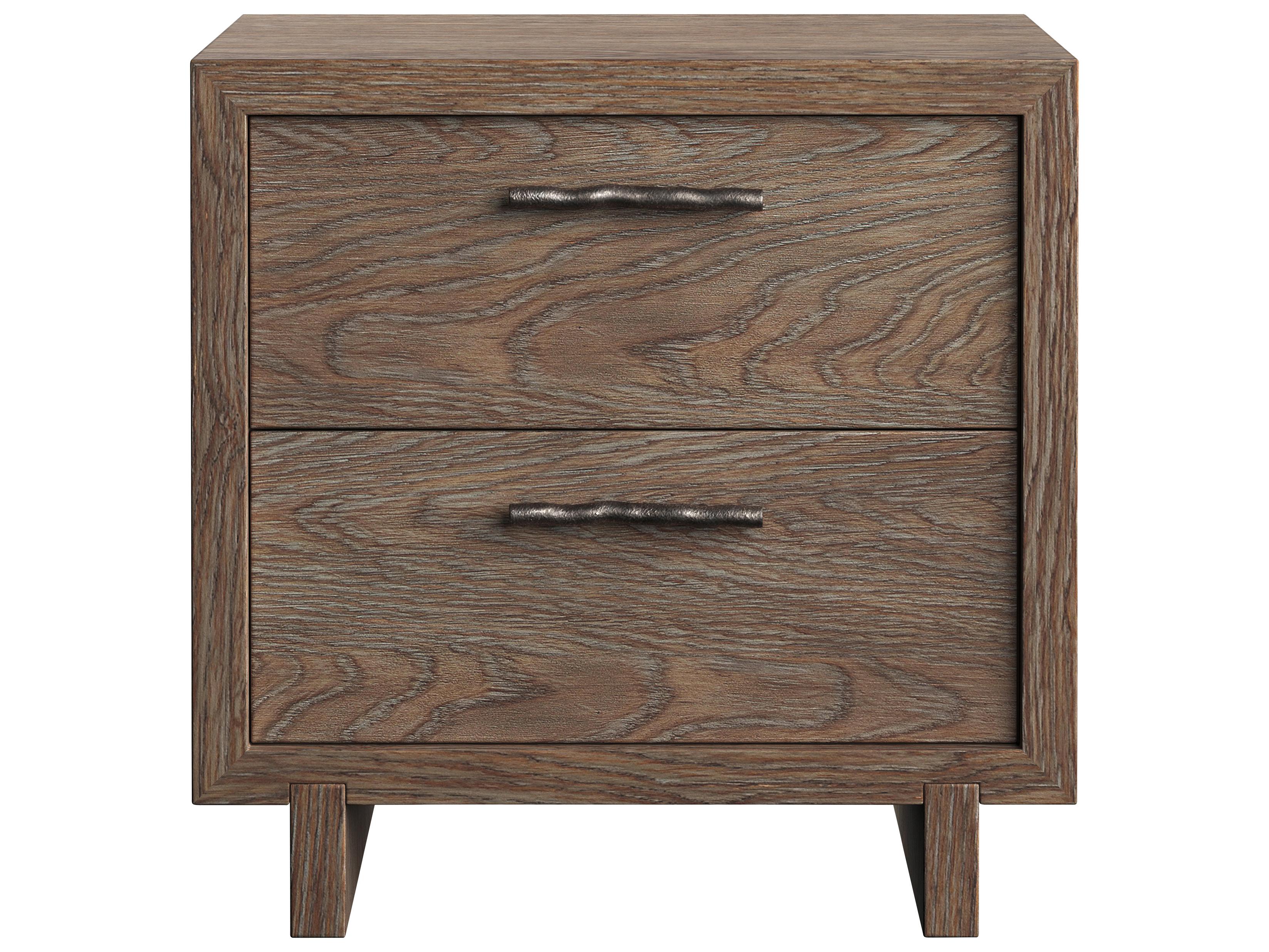 Bernhardt Casa Paros 2-Drawers Brown Oak Wood Nightstand