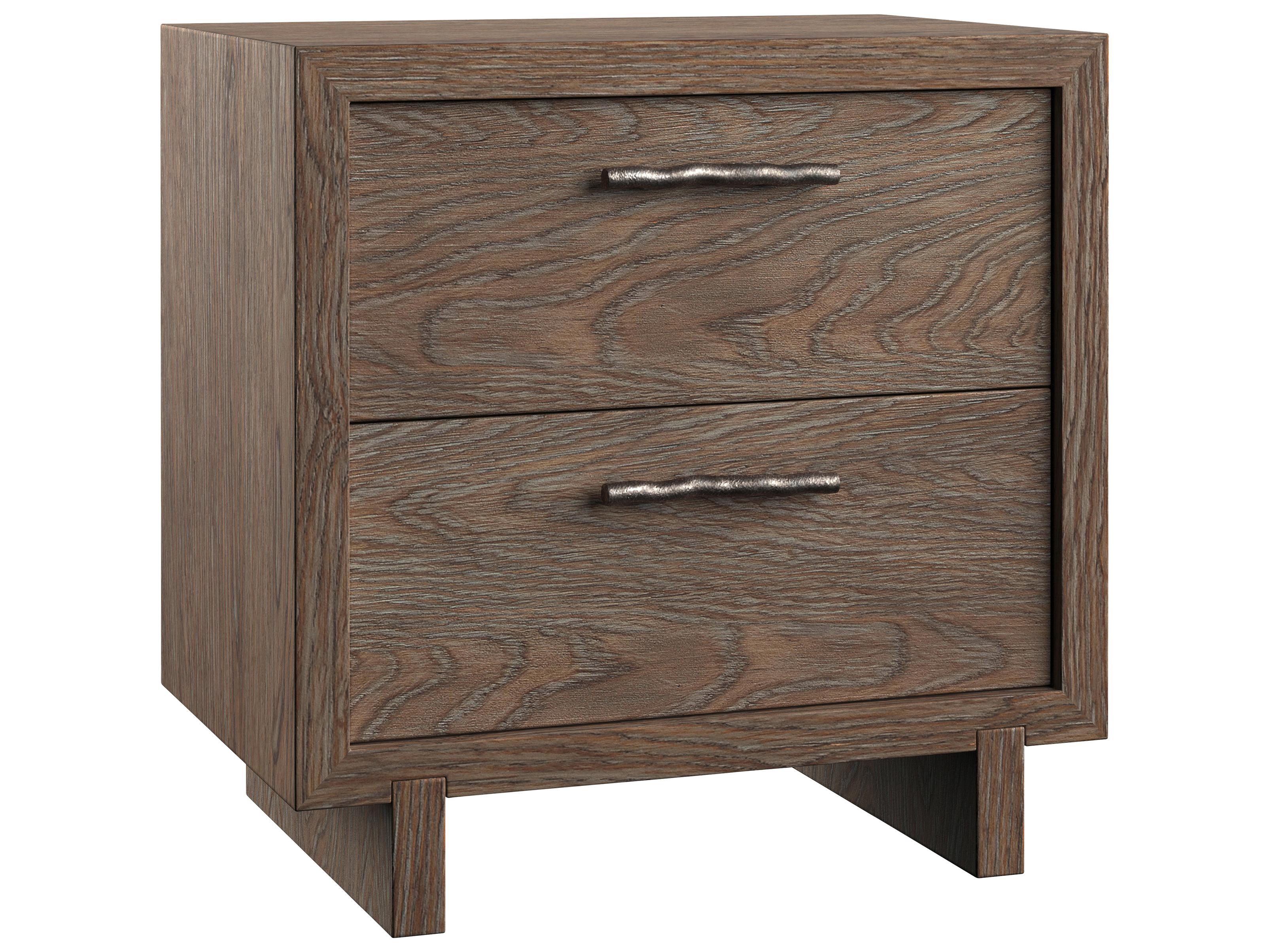 Bernhardt Casa Paros 2-Drawers Brown Oak Wood Nightstand