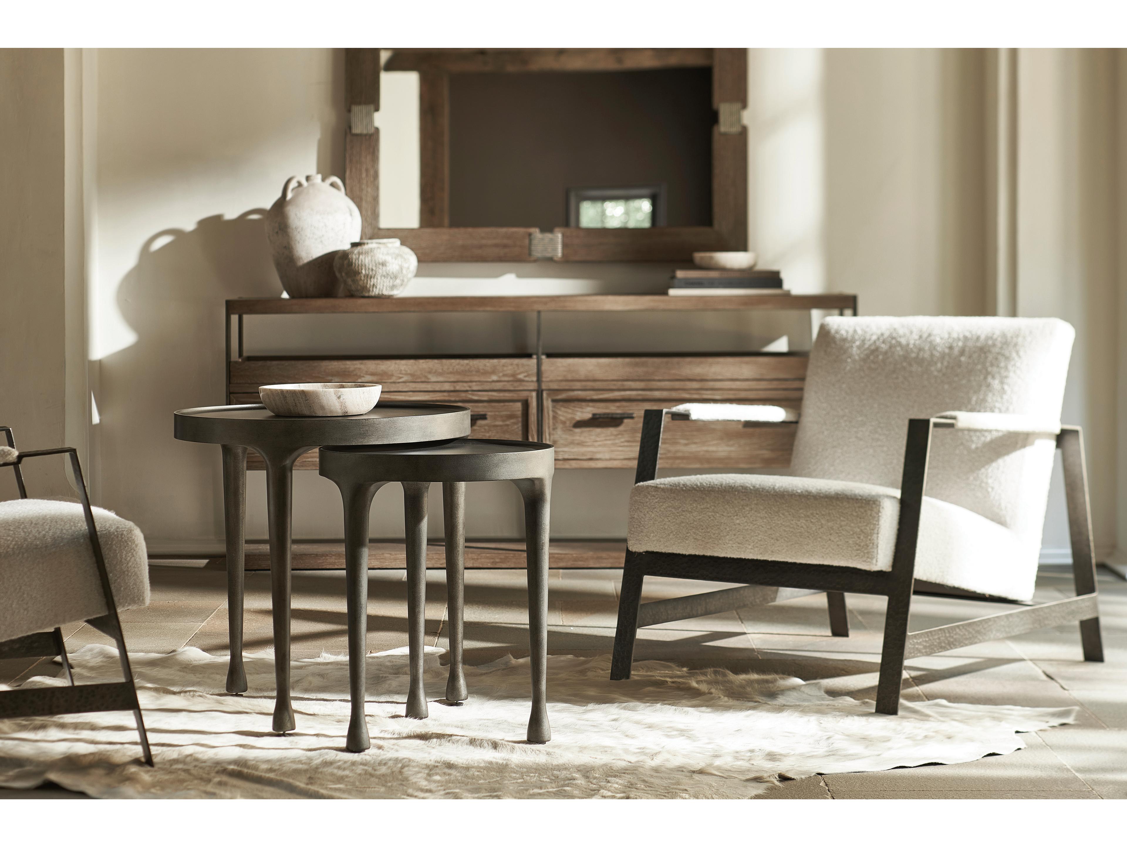 Bernhardt Casa Paros Rectangular Wood Playa Anthracite Console Table