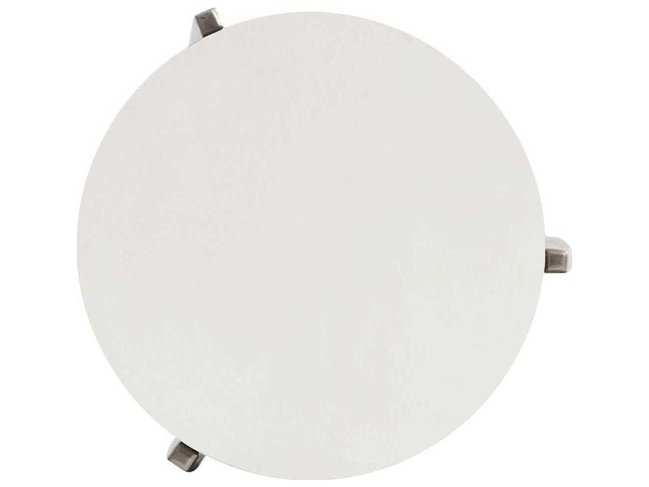 Bernhardt Aventura Round Wood Tusk Frosted Nickel Accent Table