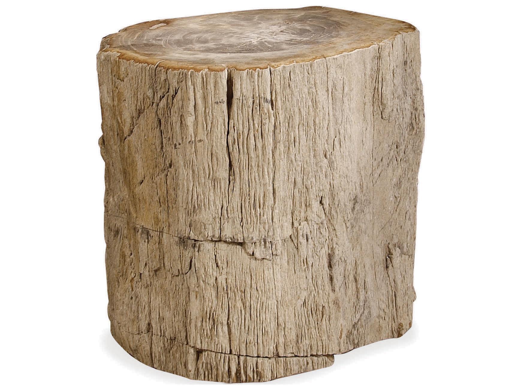 Bernhardt Interiors Casegoods Petrified Round Wood Natural End Table