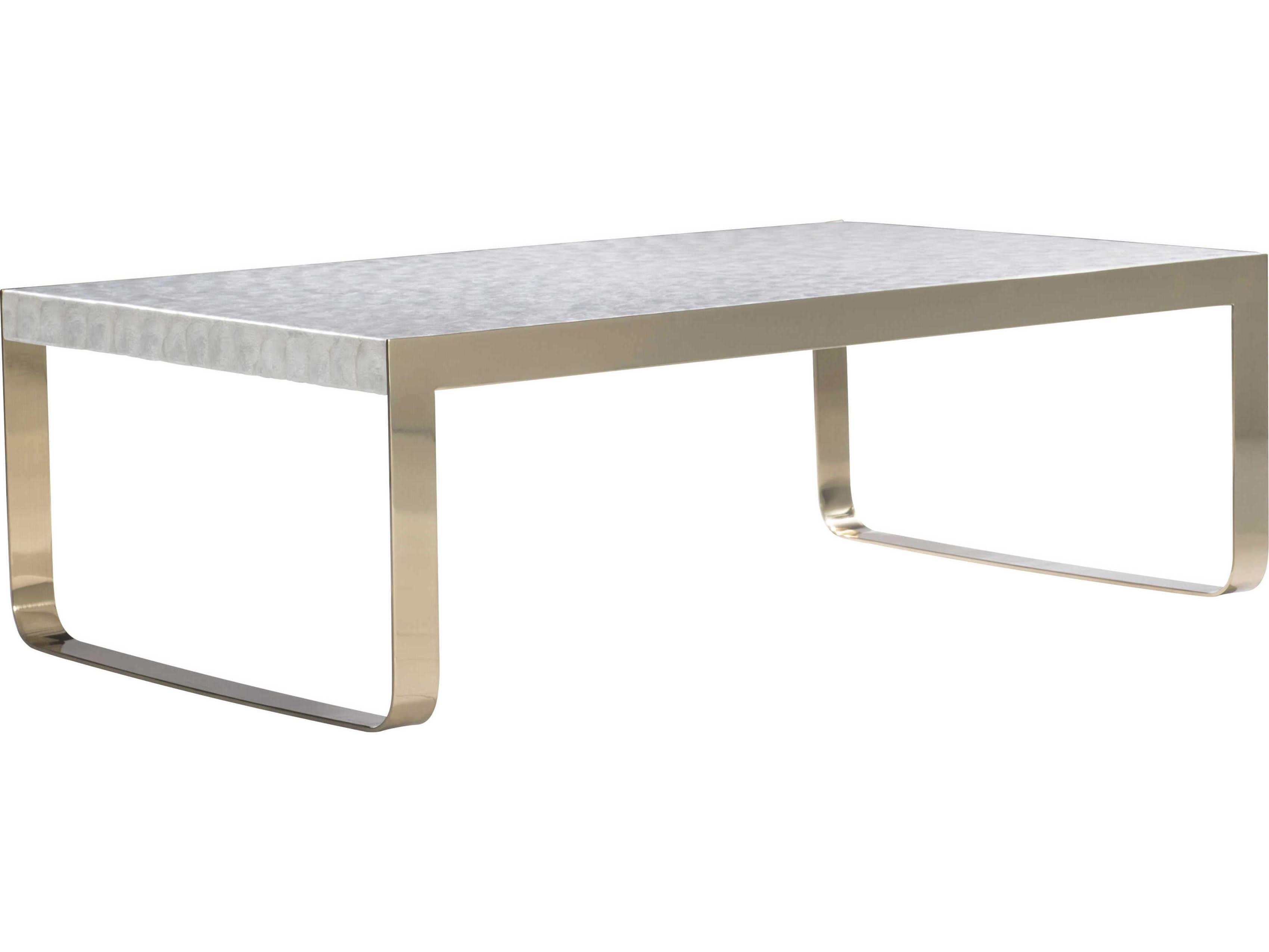 Bernhardt Interiors Aster Rectangular Capiz Shell Brass Cocktail Table