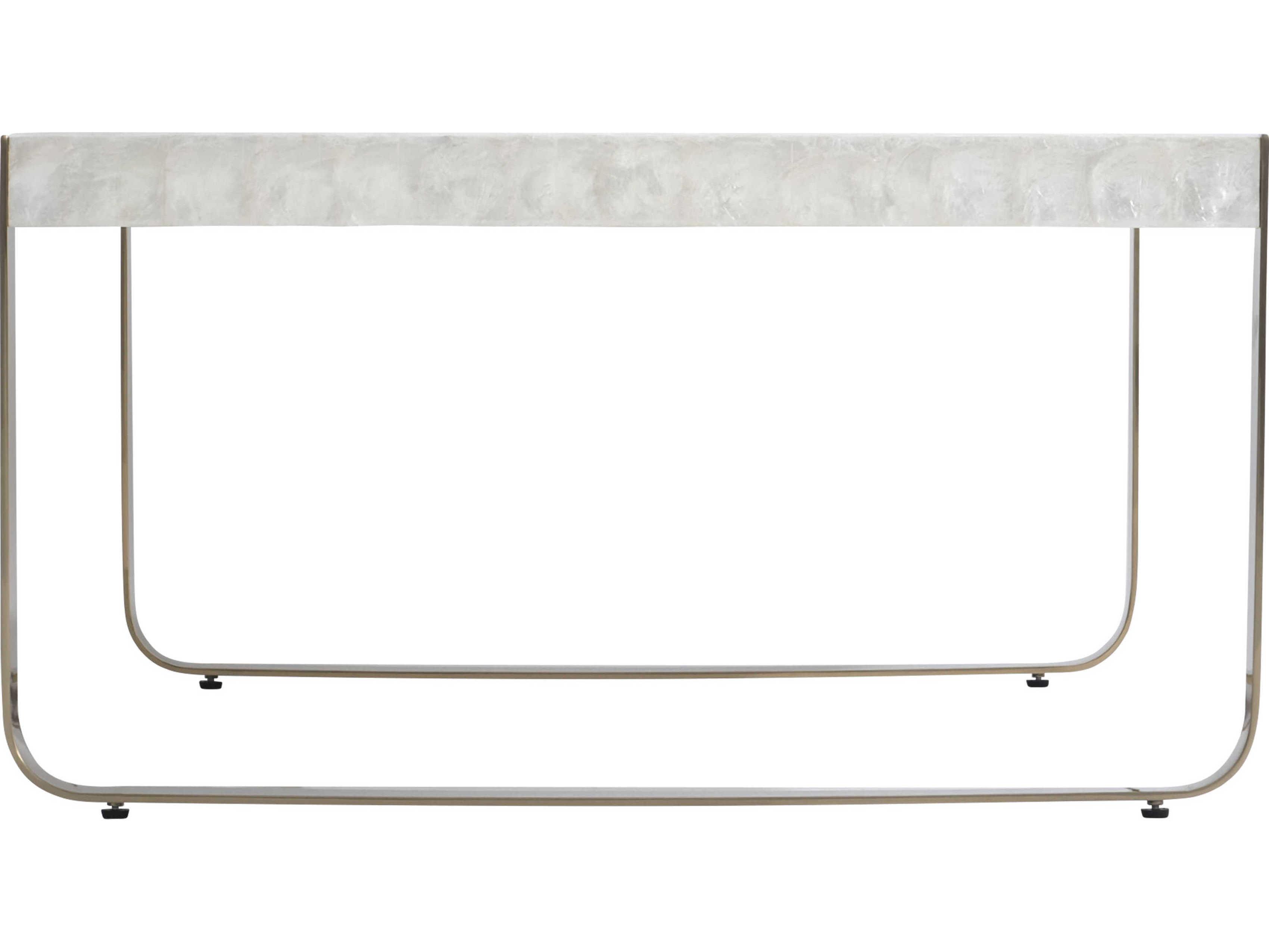 Bernhardt Interiors Aster Rectangular Capiz Shell Brass Cocktail Table