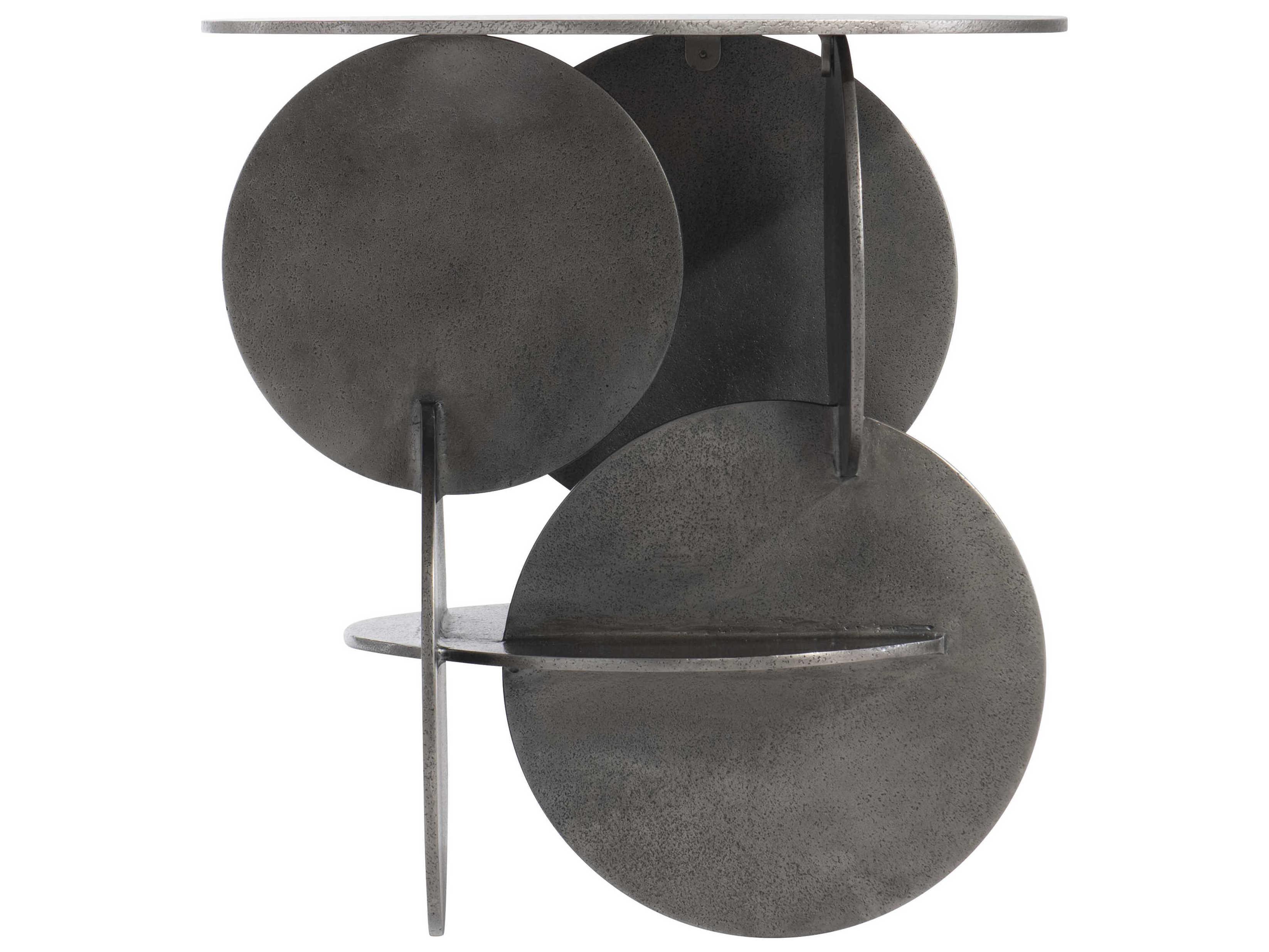 Bernhardt Interiors Tribus Round Metal Graphite End Table