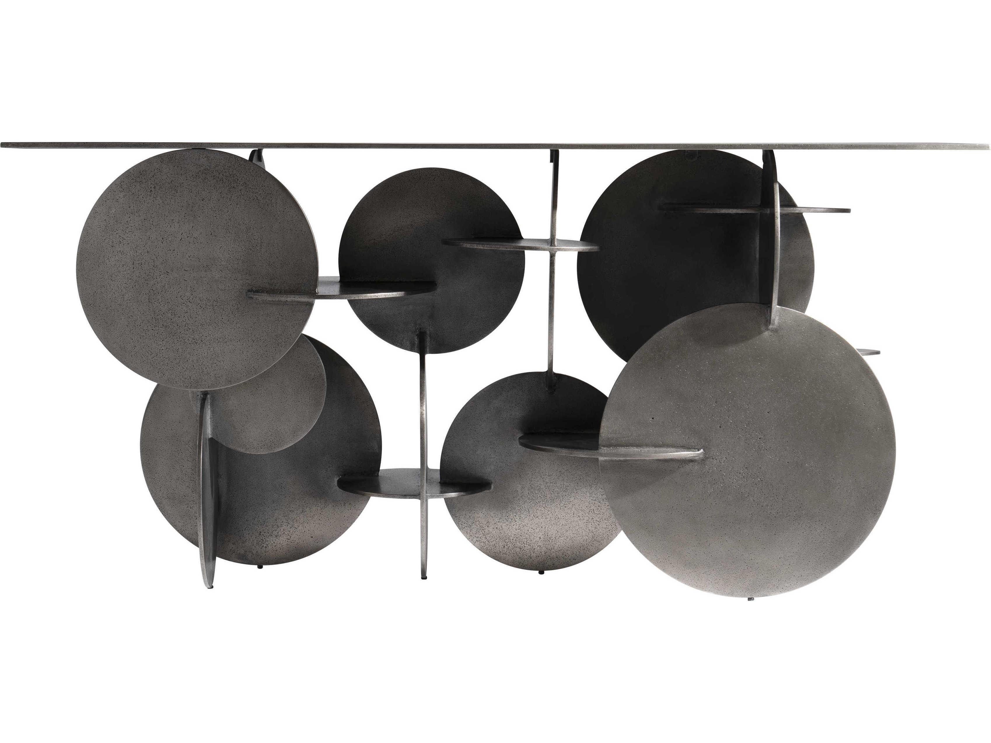 Bernhardt Interiors Tribus Rectangular Metal Graphite Console Table