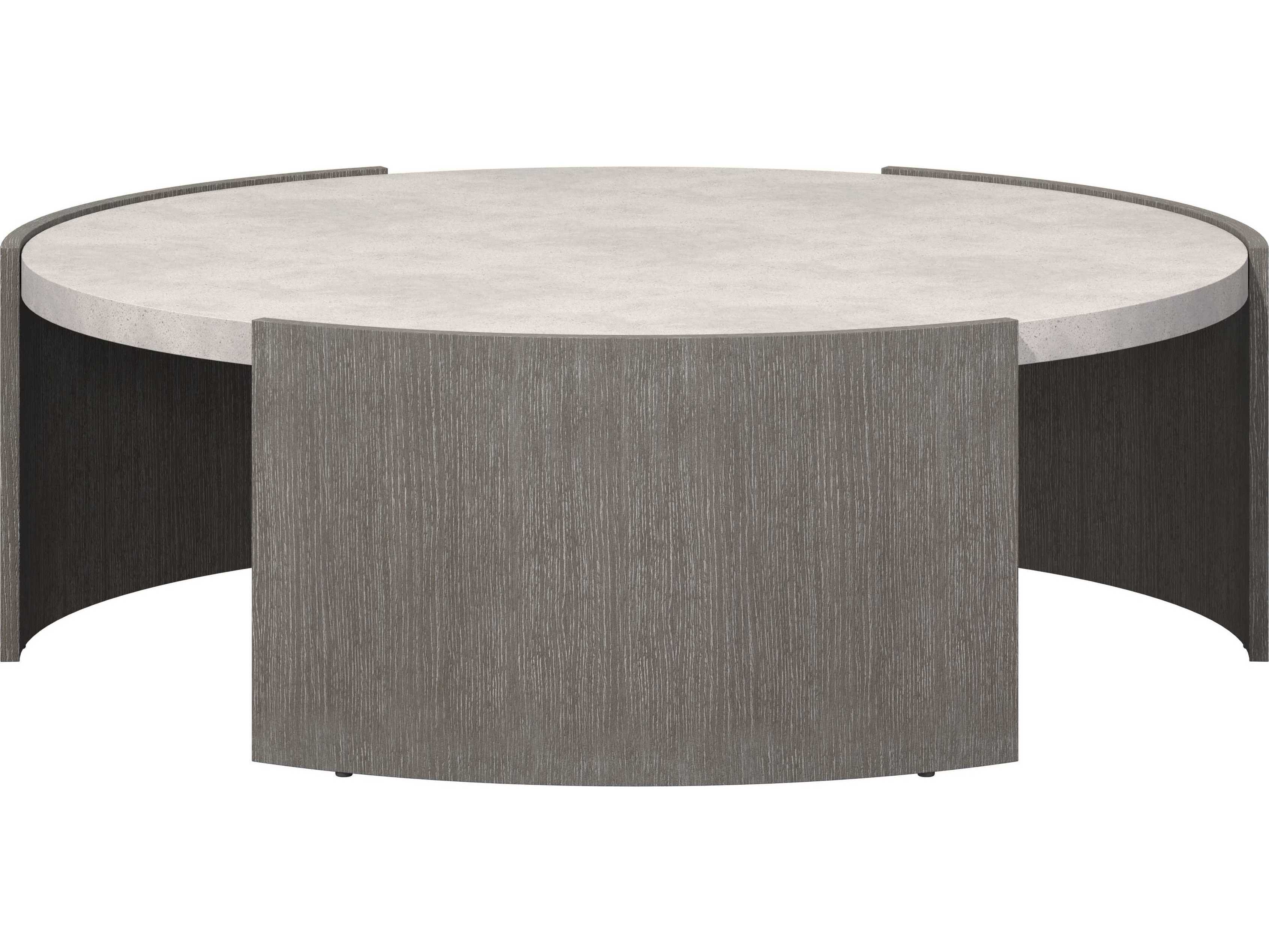 Bernhardt Prado Round Buff Concrete Porcini Coffee Table
