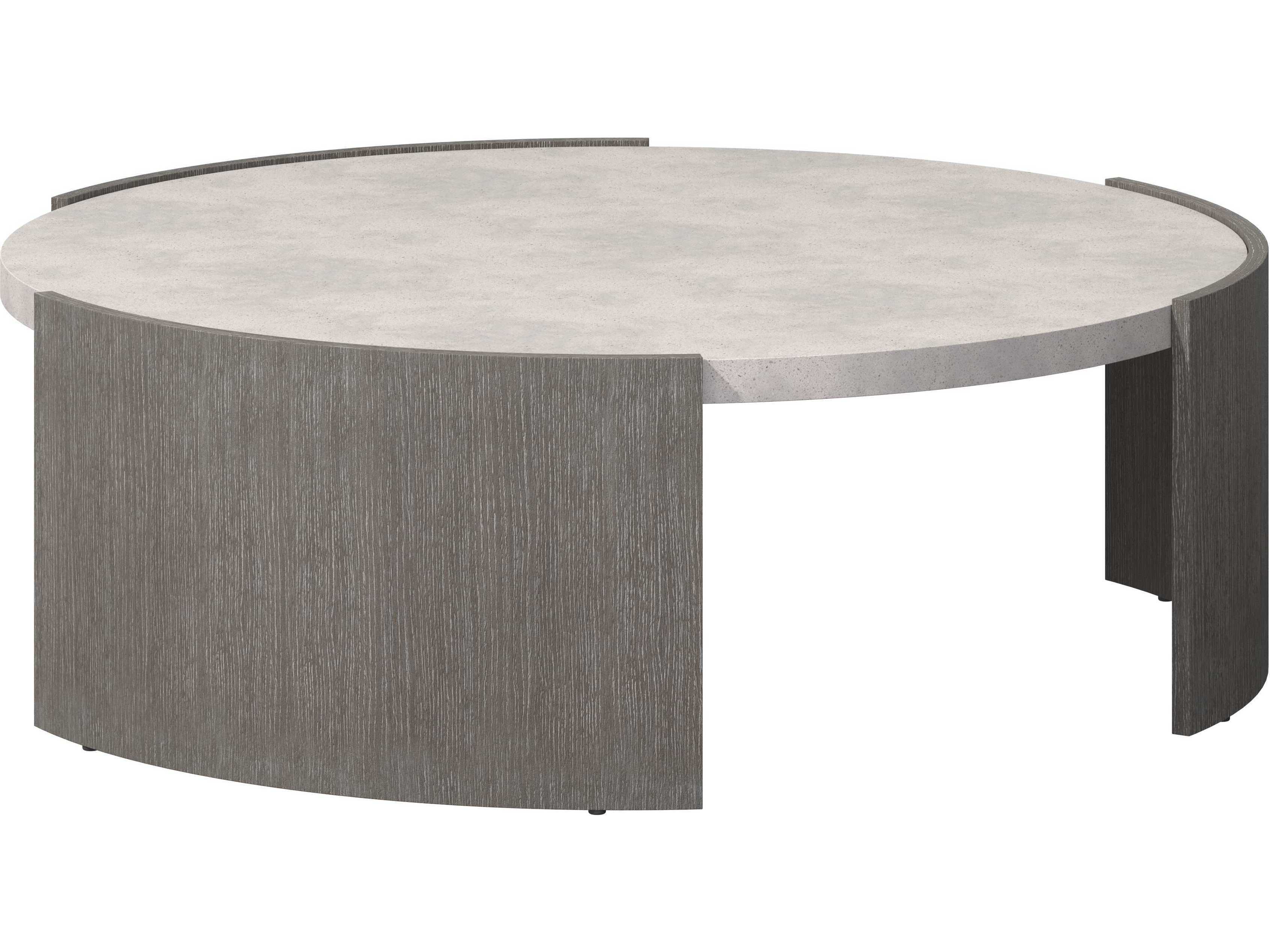 Bernhardt Prado Round Buff Concrete Porcini Coffee Table