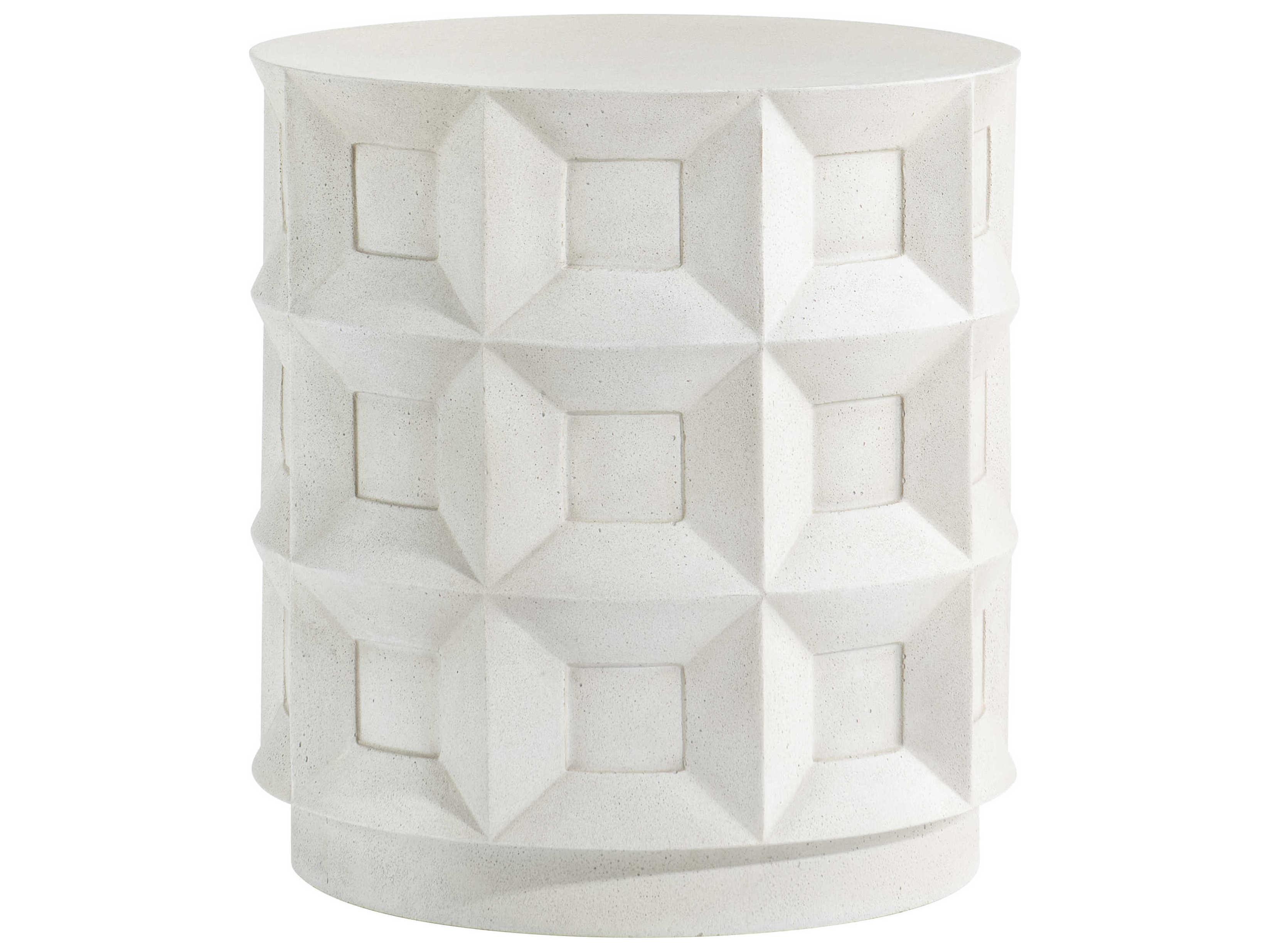 Bernhardt Prado Round Concrete Buff Accent Table