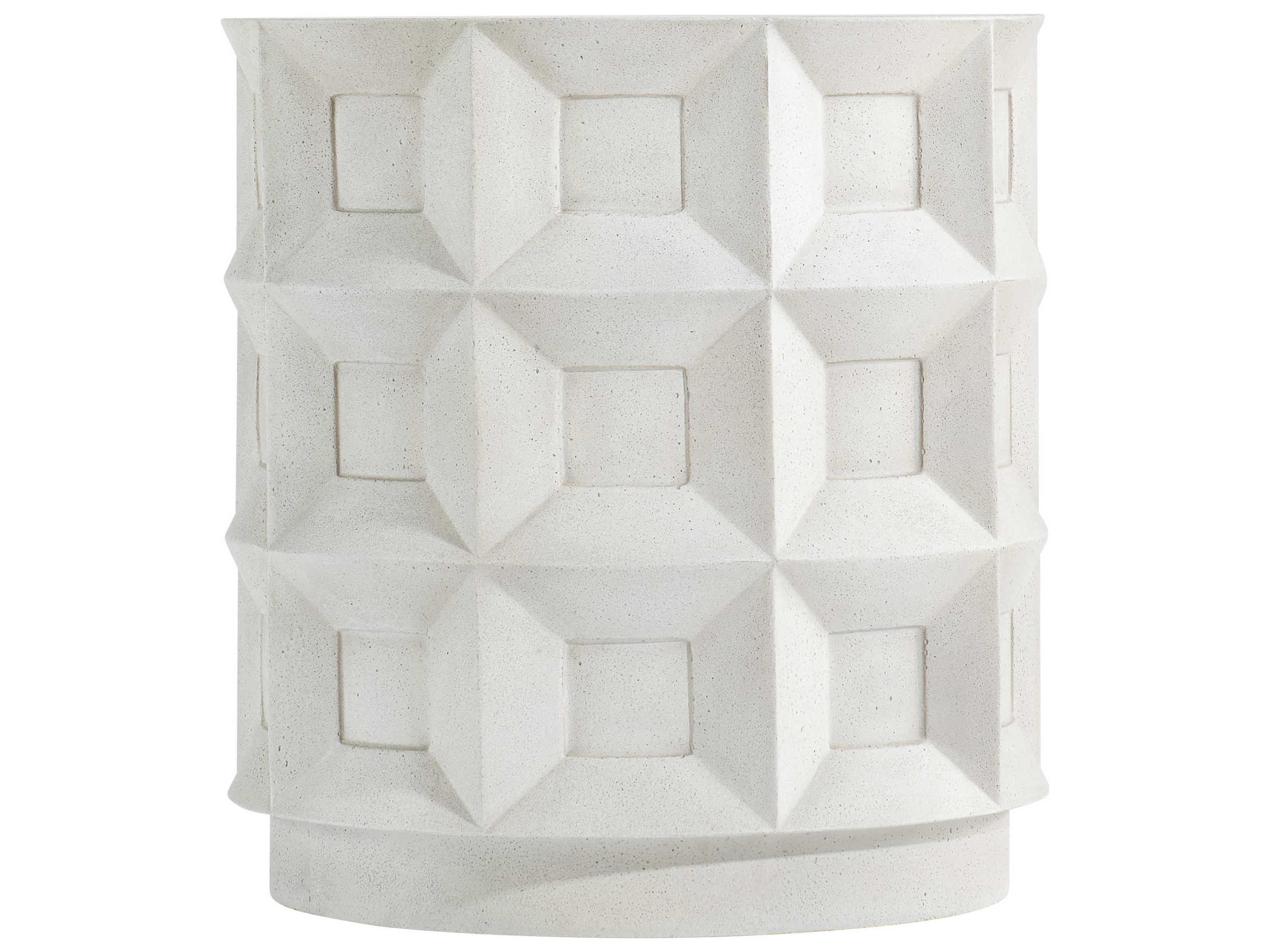 Bernhardt Prado Round Concrete Buff Accent Table