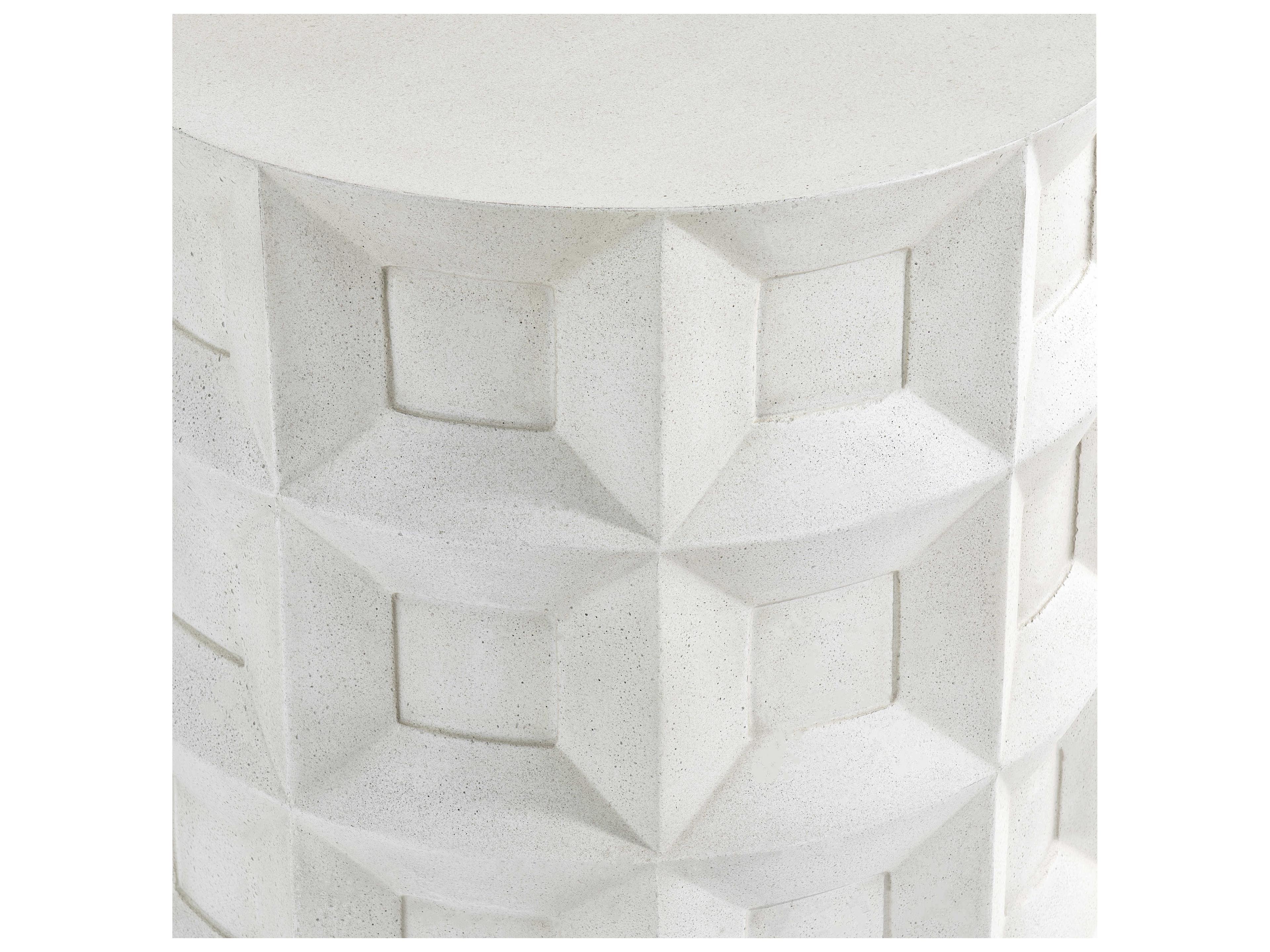 Bernhardt Prado Round Concrete Buff Accent Table