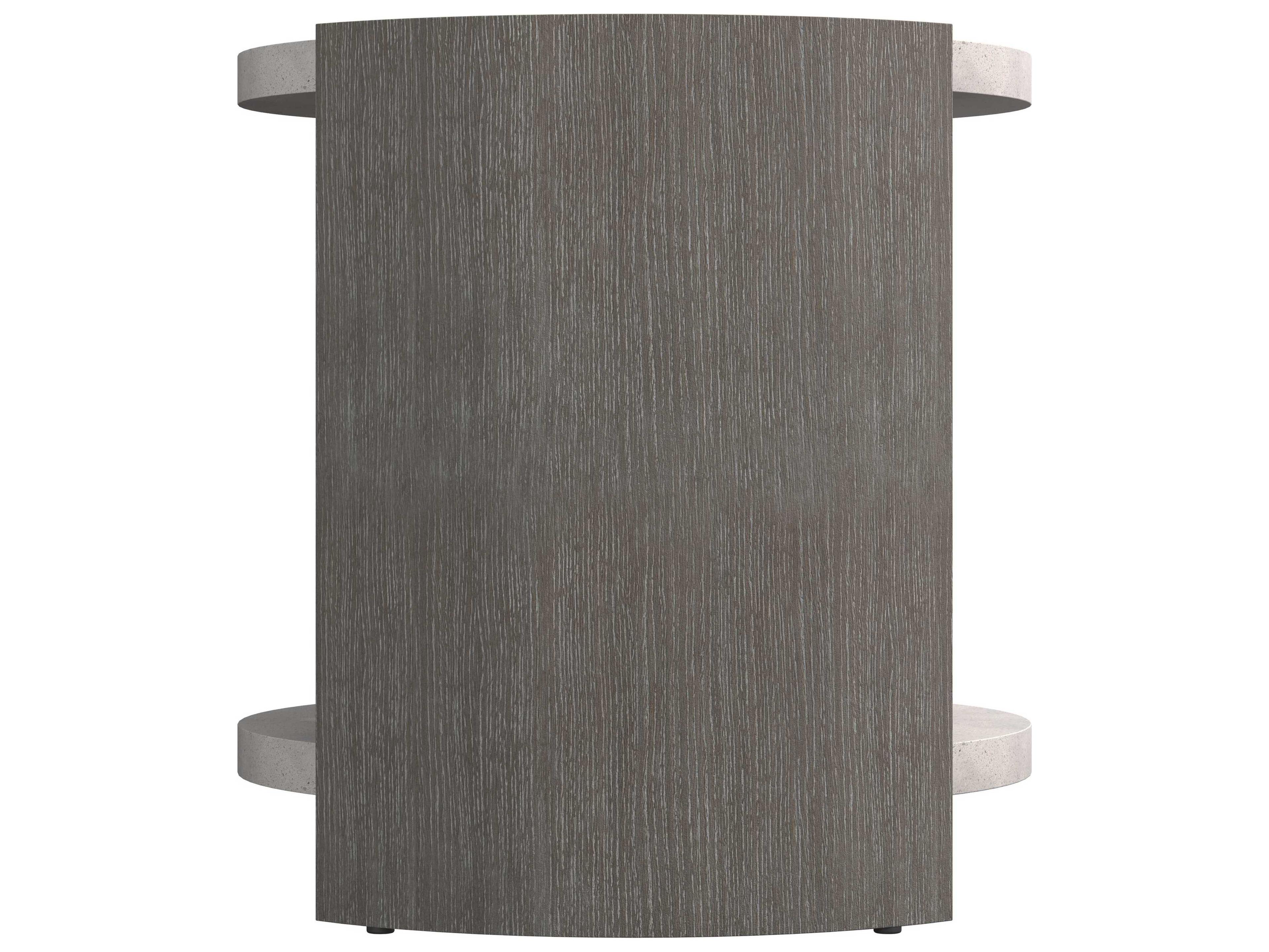 Bernhardt Prado Round Buff Concrete Porcini End Table