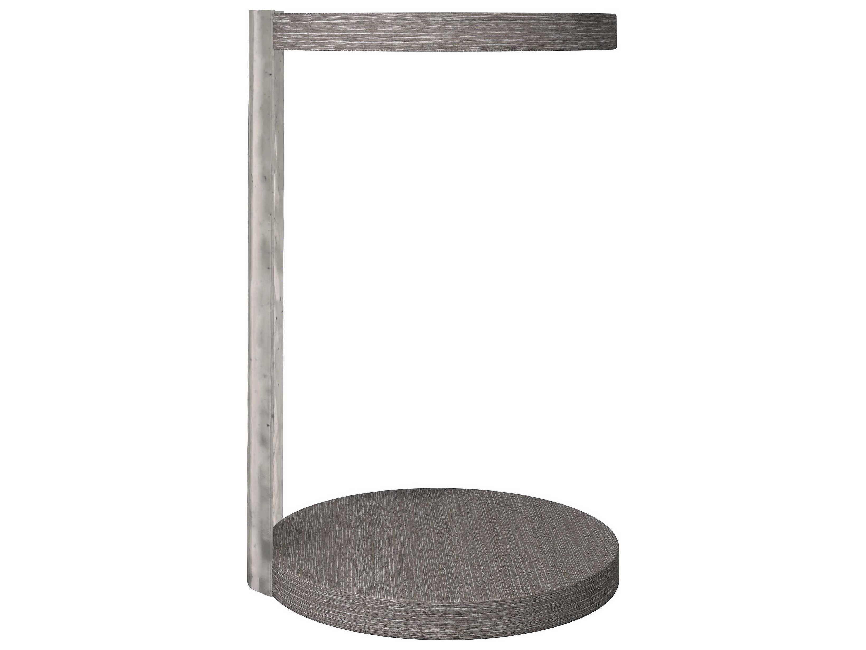 Bernhardt Prado Round Wood Porcini Bright Graphite Accent Table
