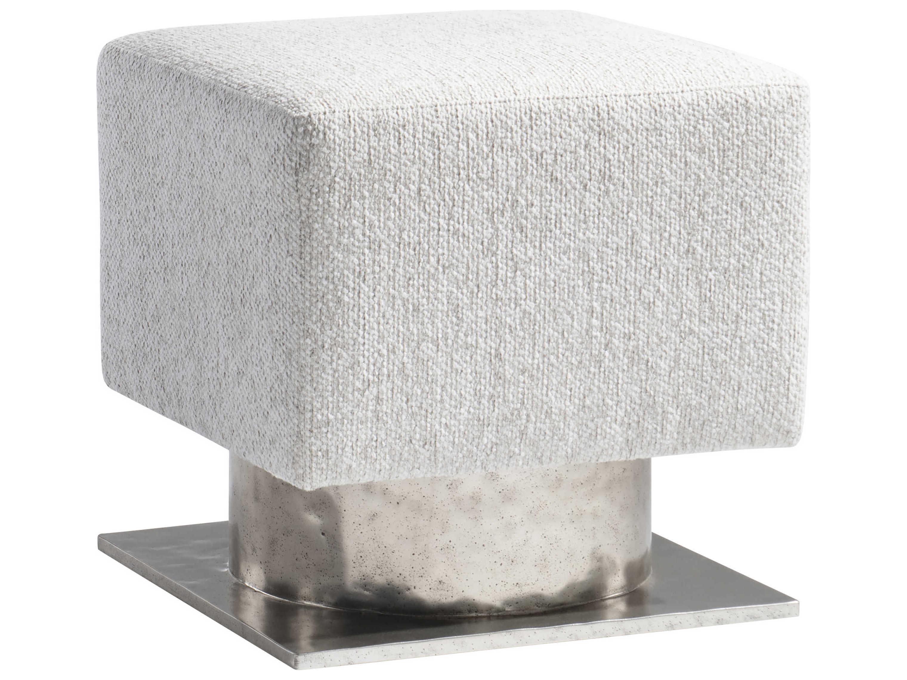 Bernhardt Prado Bright Graphite White Upholstered Accent Stool