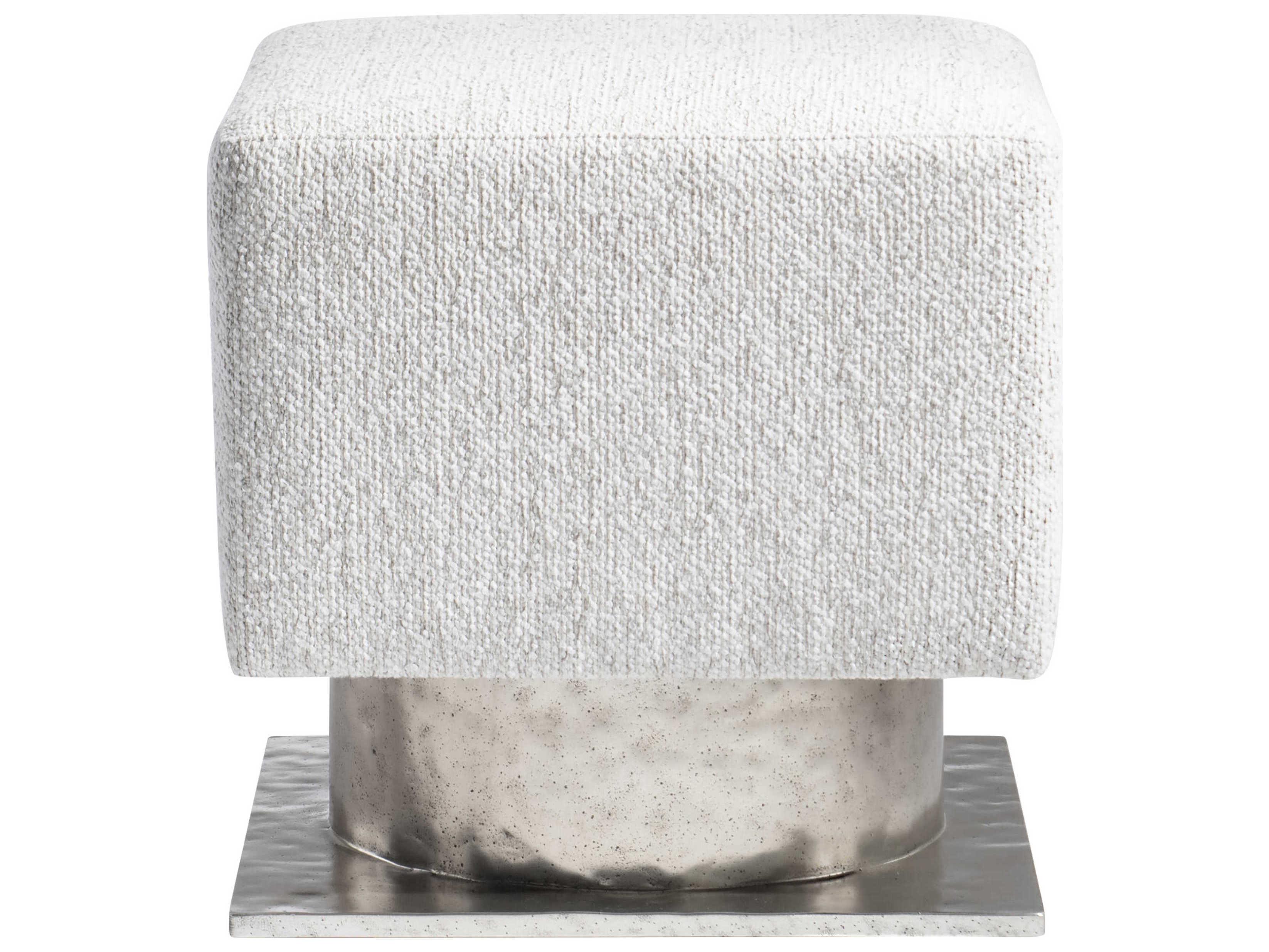 Bernhardt Prado Bright Graphite White Upholstered Accent Stool