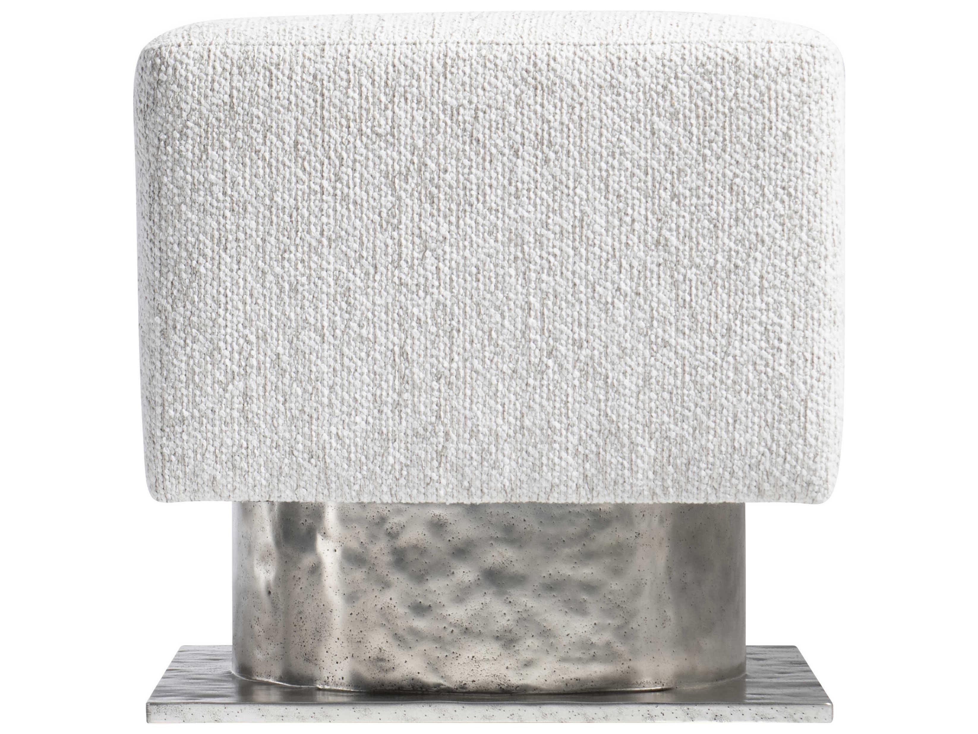 Bernhardt Prado Bright Graphite White Upholstered Accent Stool