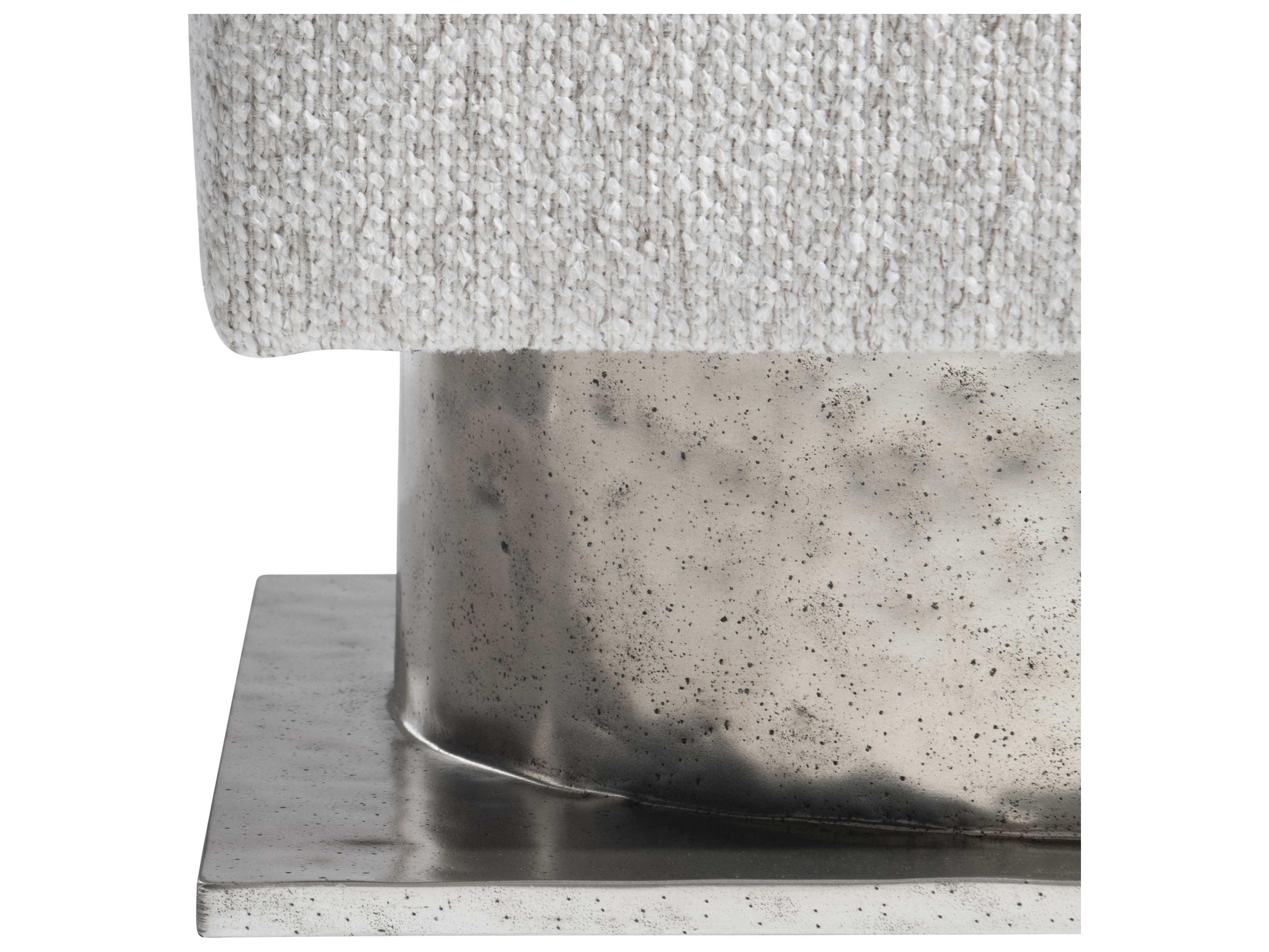 Bernhardt Prado Bright Graphite White Upholstered Accent Stool