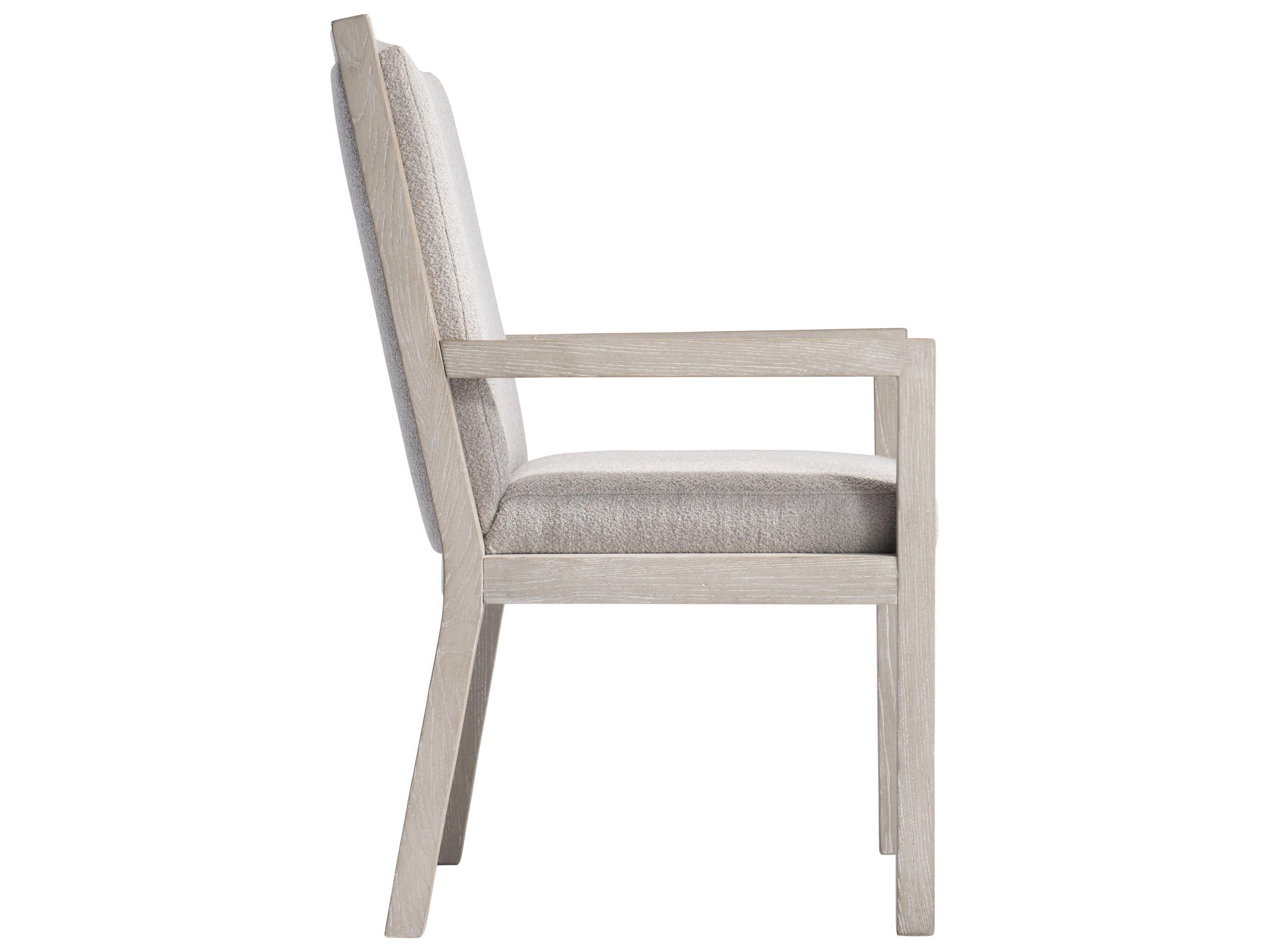 Bernhardt Prado Fabric Beige Upholstered Arm Dining Chair