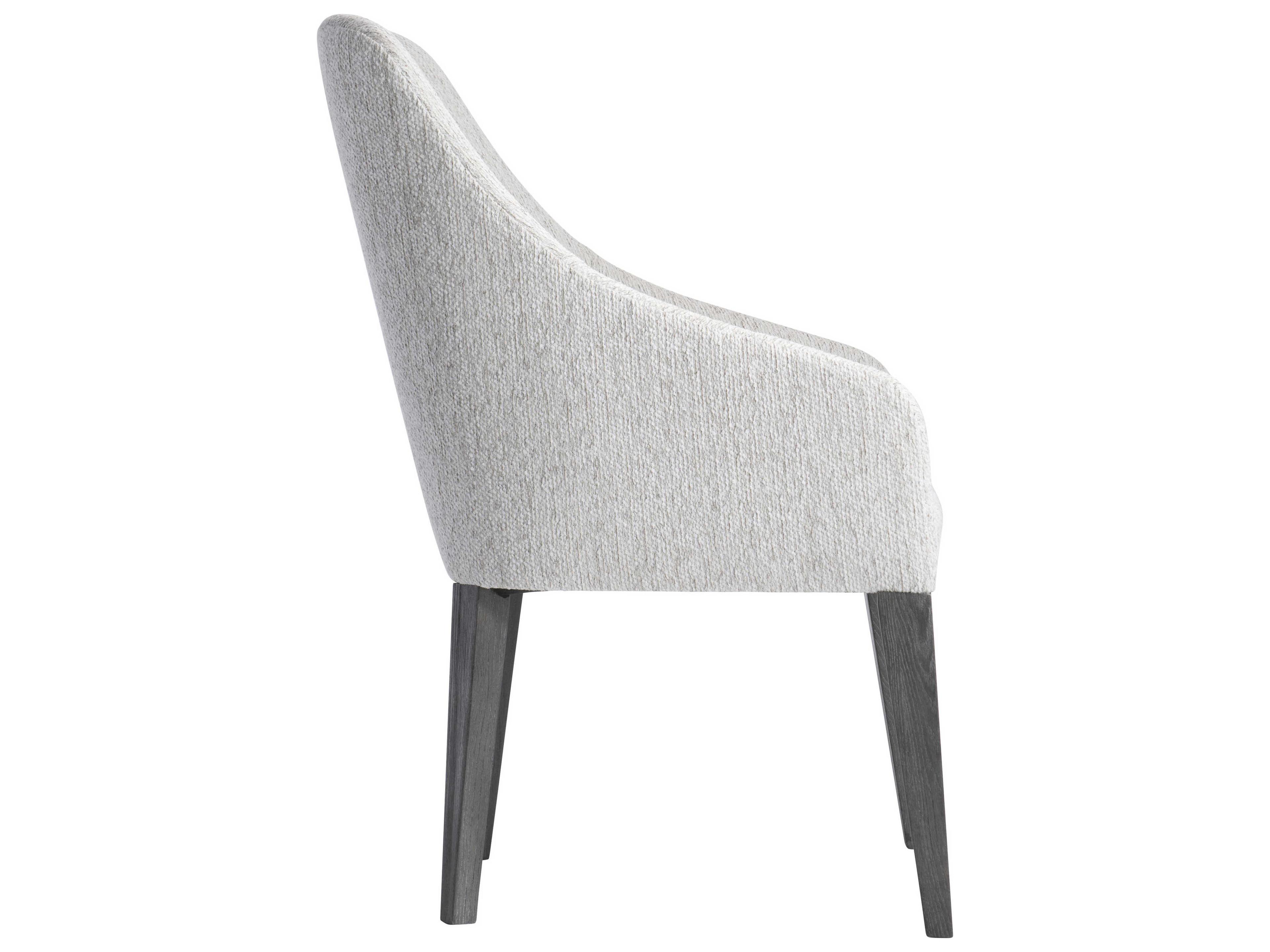 Bernhardt Prado Fabric Beige Upholstered Arm Dining Chair