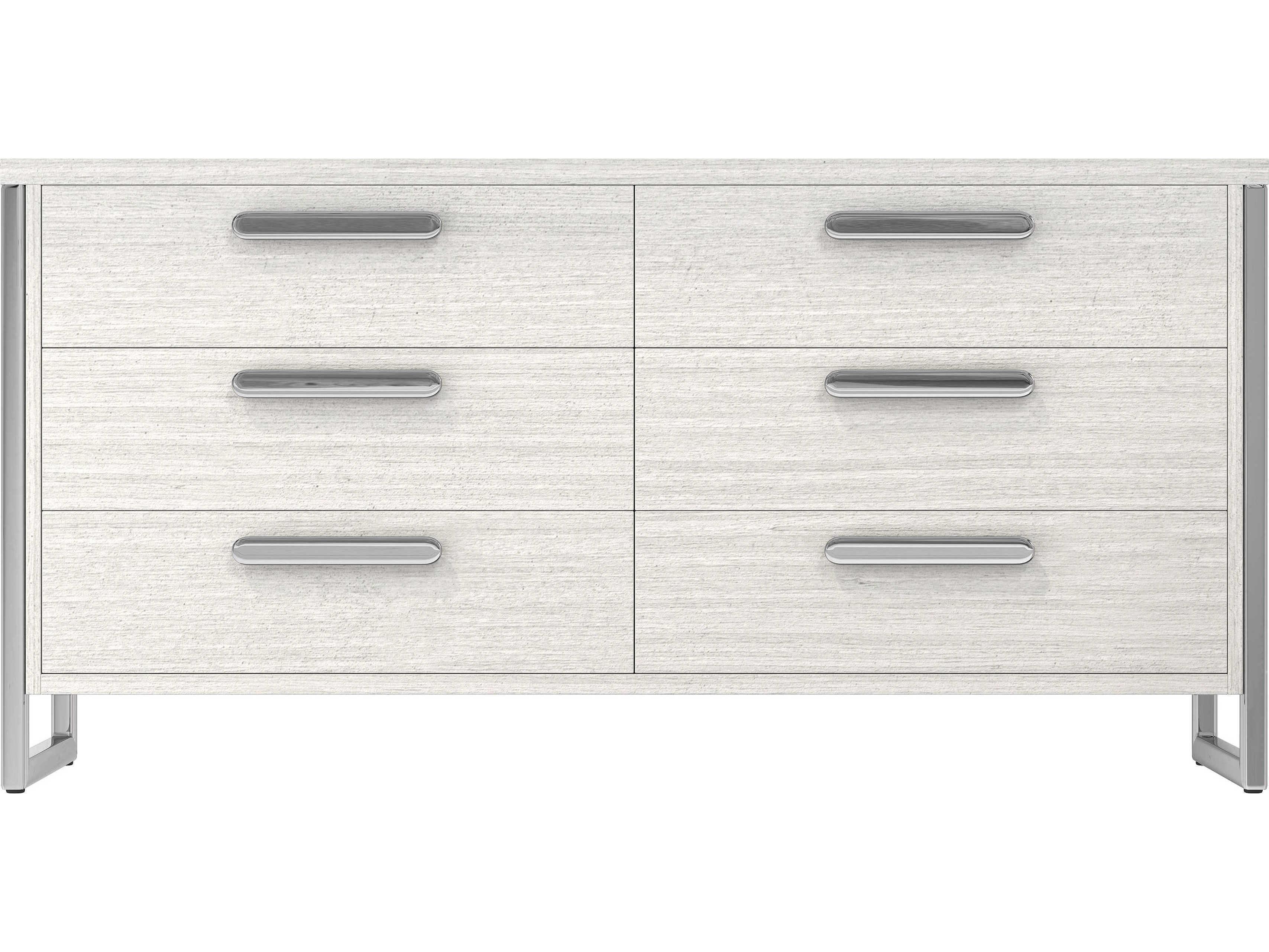 Bernhardt Stratum 6-Drawers White Double Dresser