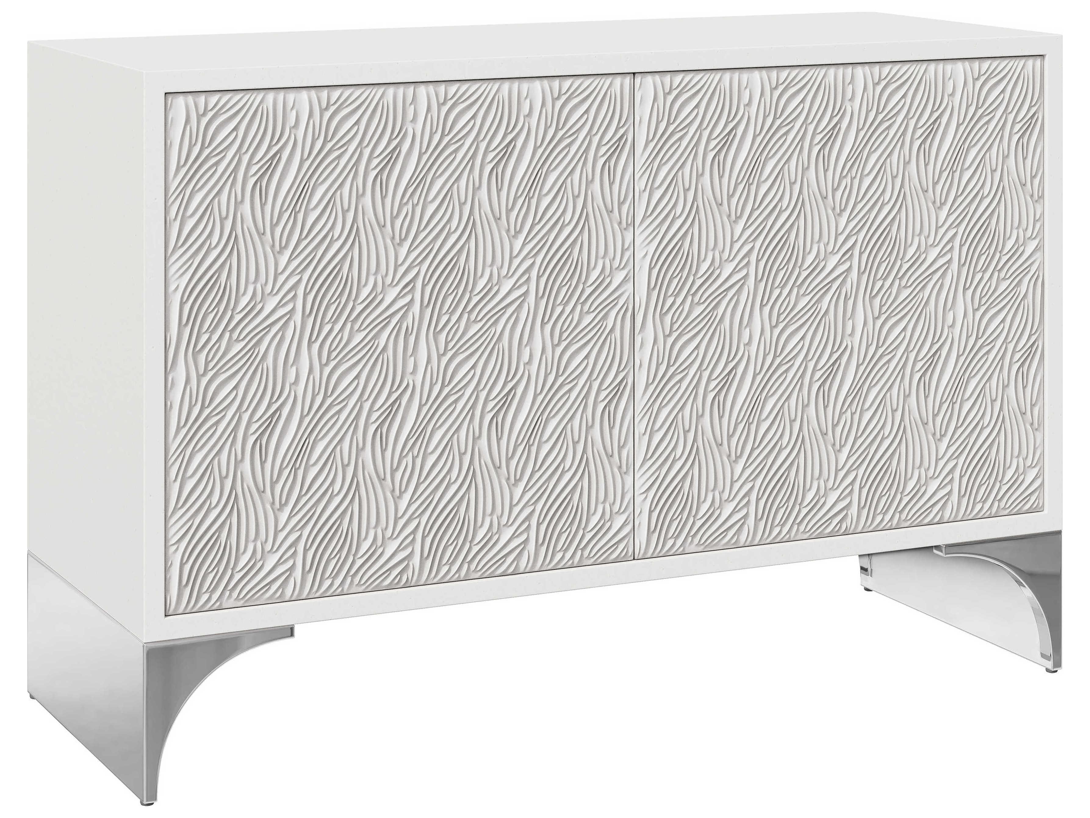 Bernhardt Stratum Fossil Polished Nickel White Accent Chest
