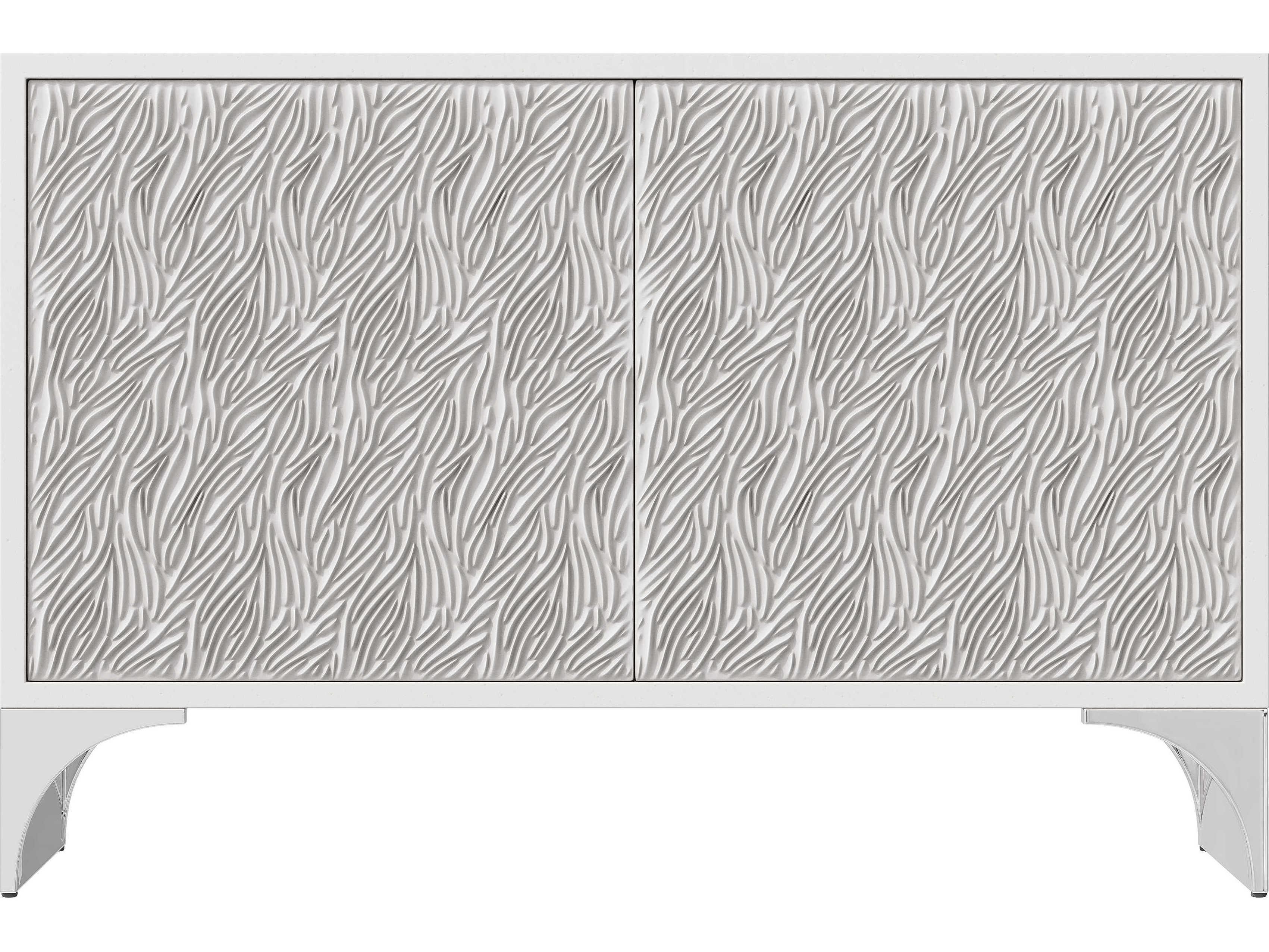 Bernhardt Stratum Fossil Polished Nickel White Accent Chest