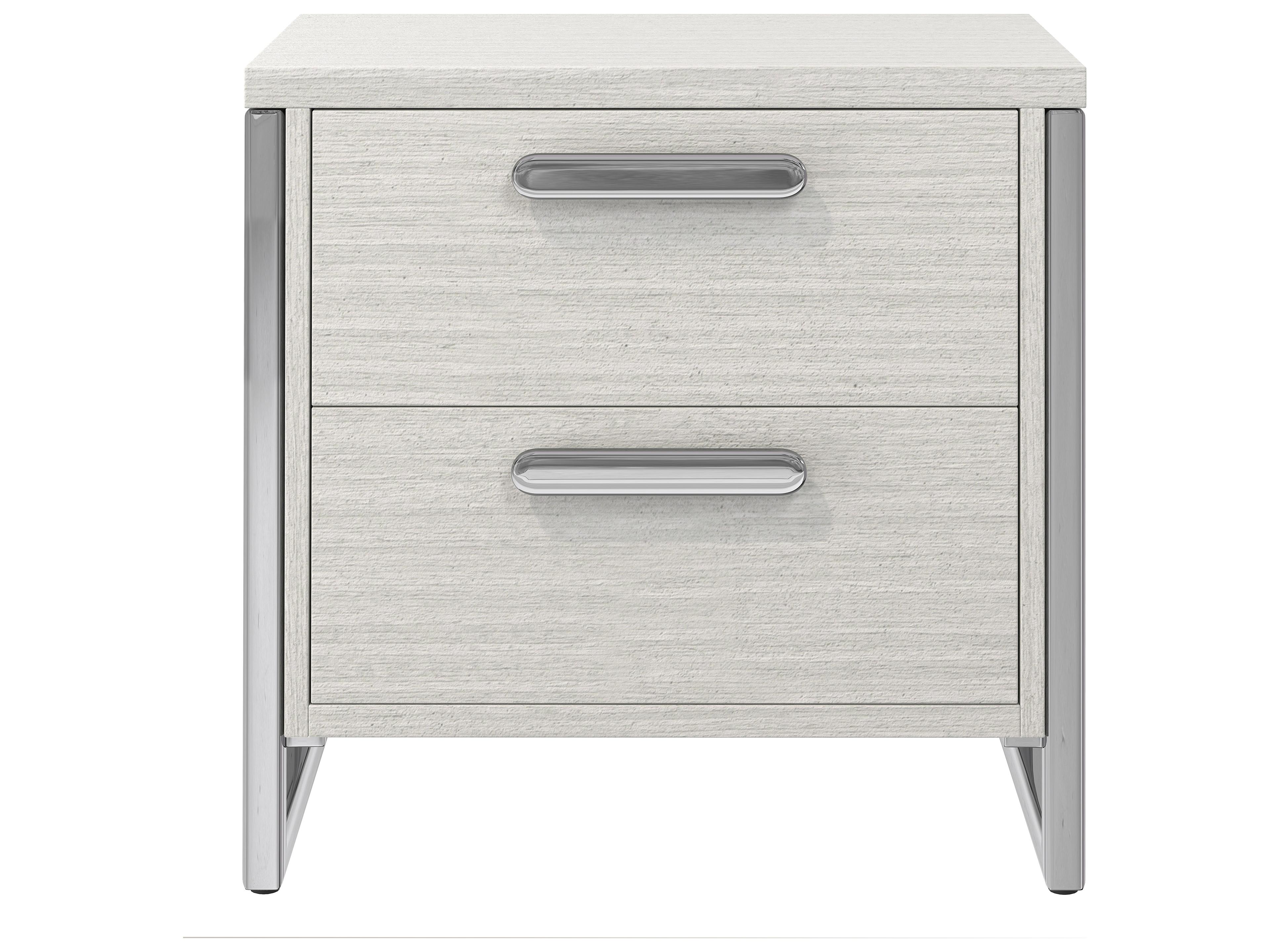 Bernhardt Stratum 2-Drawers White Ash Wood Nightstand