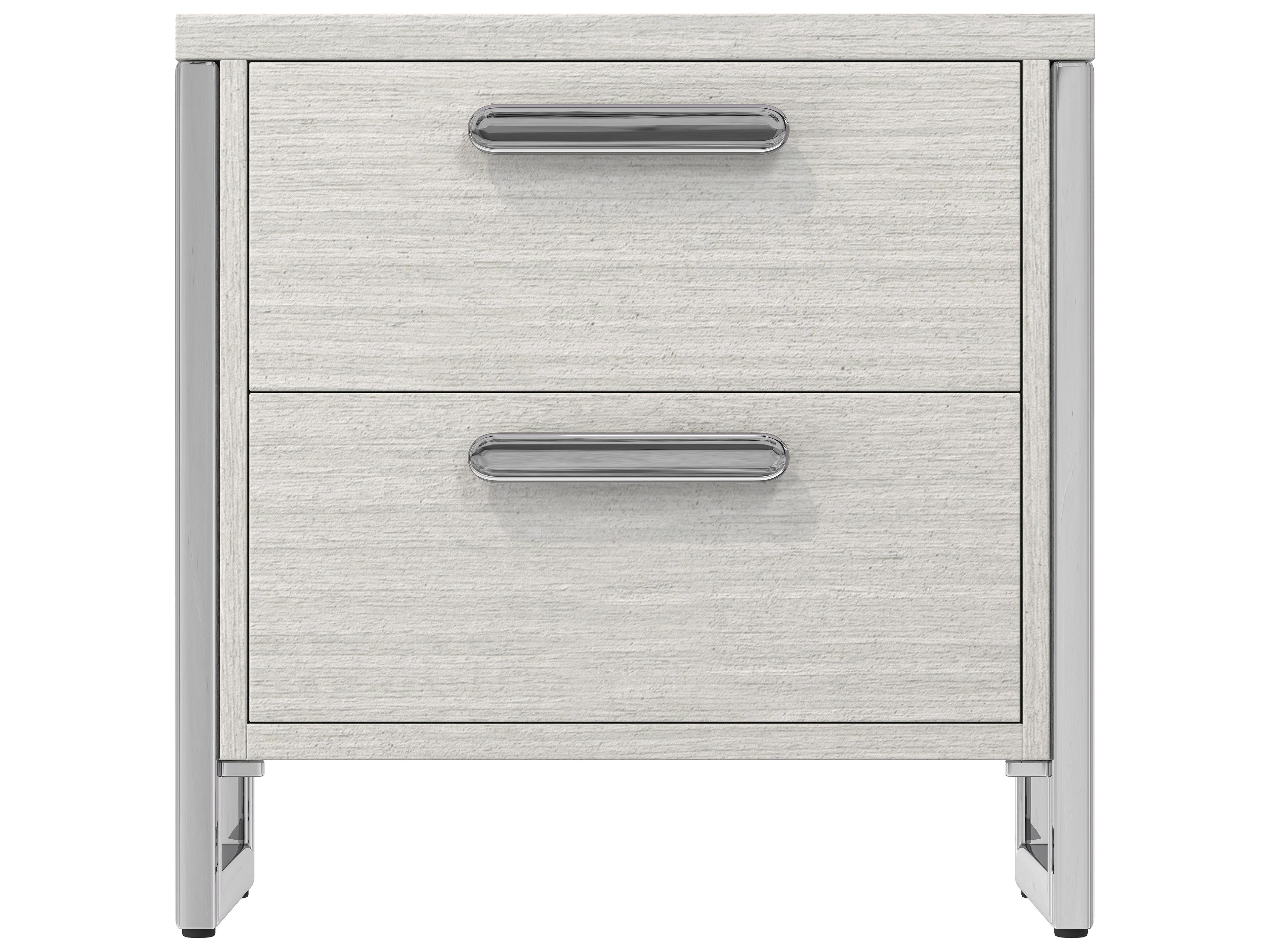 Bernhardt Stratum 2-Drawers White Ash Wood Nightstand