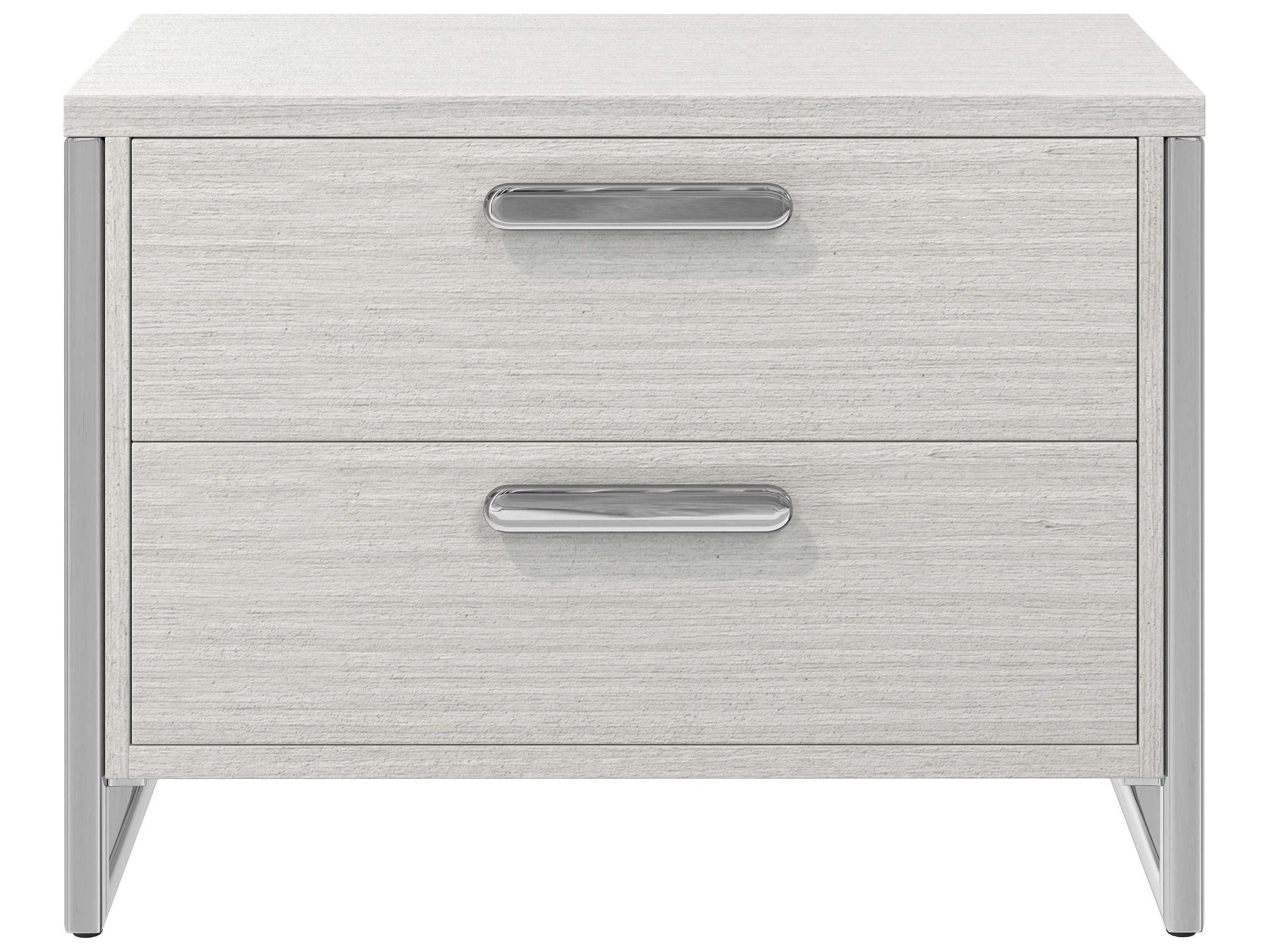 Bernhardt Stratum 2-Drawers White Nightstand