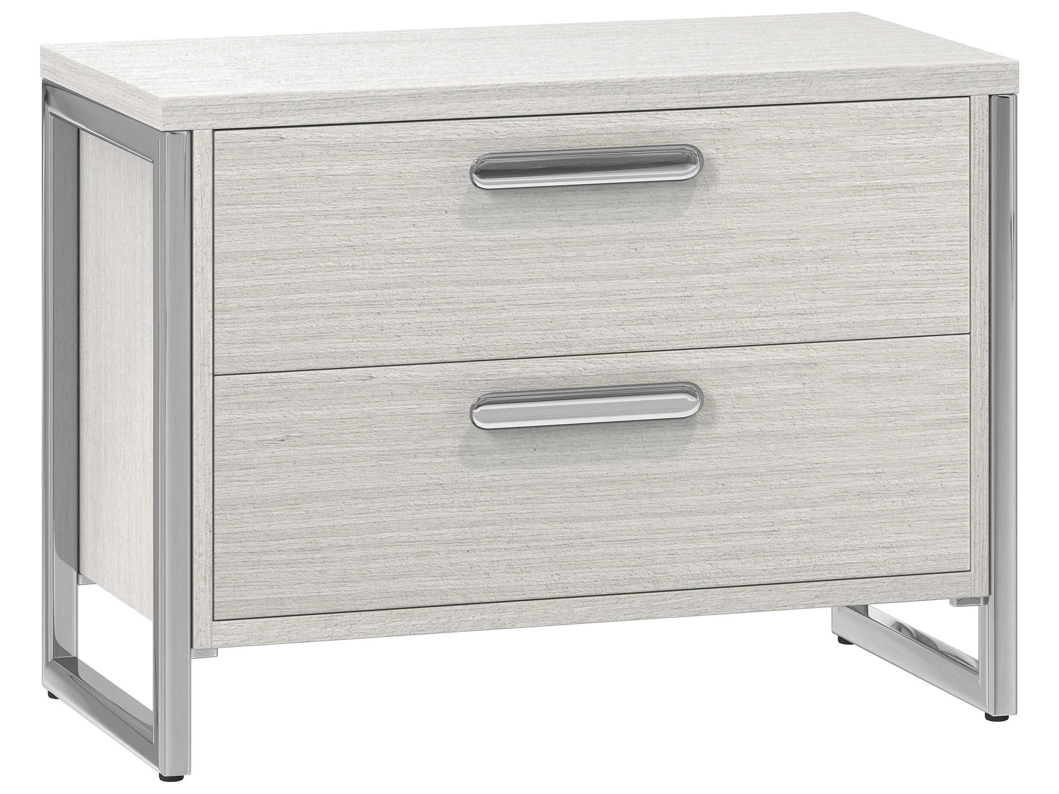 Bernhardt Stratum 2-Drawers White Nightstand