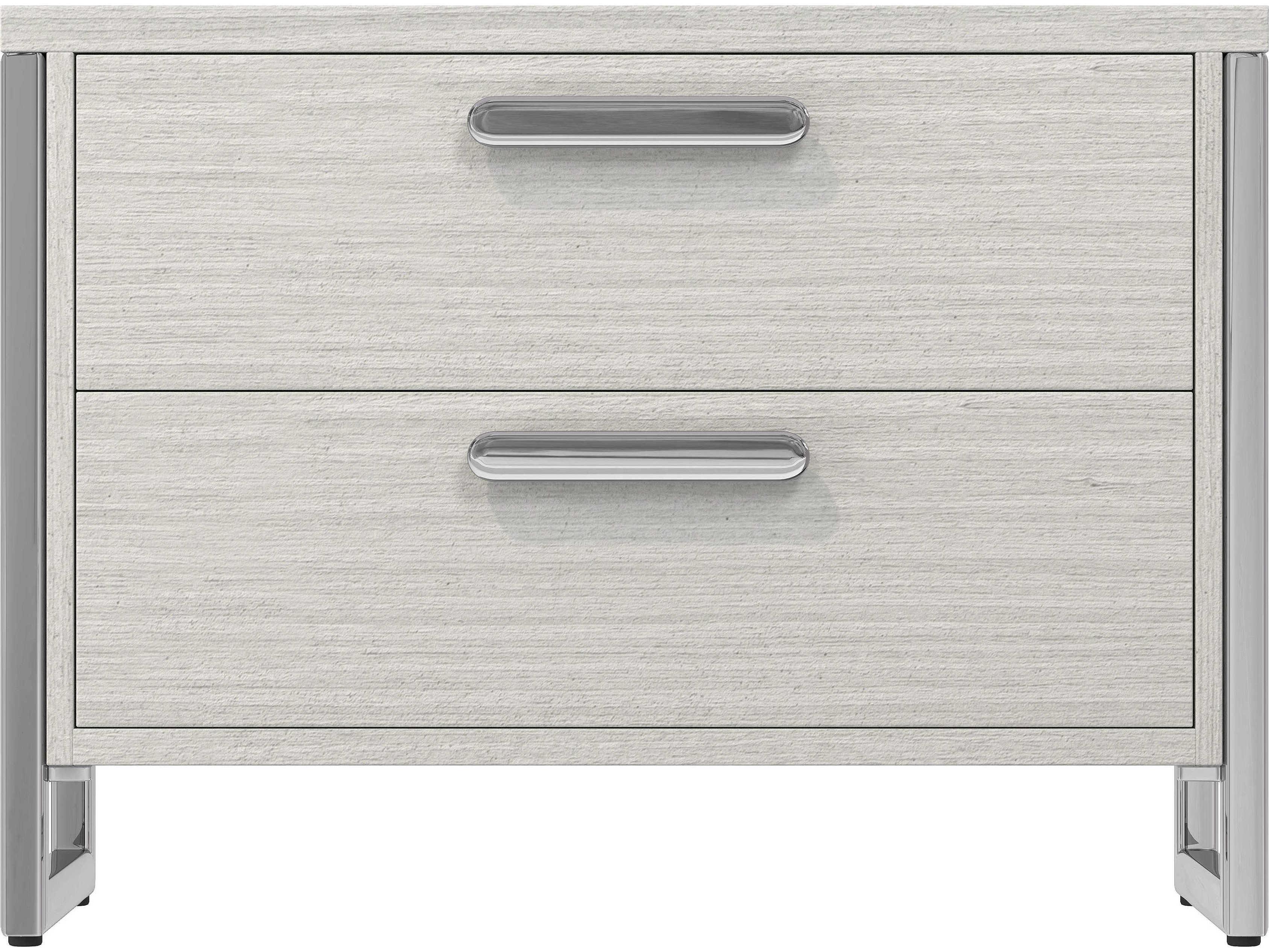 Bernhardt Stratum 2-Drawers White Nightstand