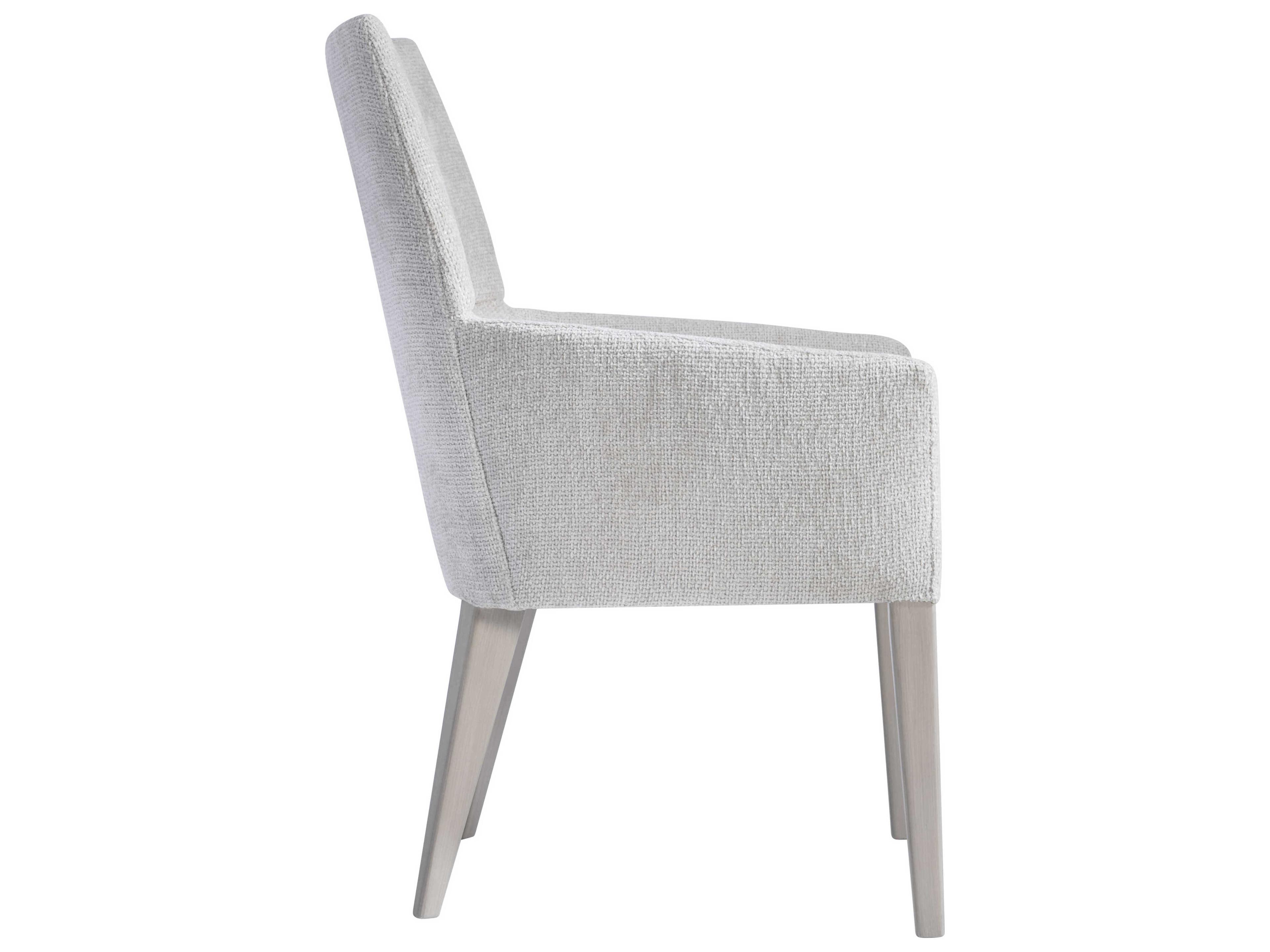 Bernhardt Stratum Fabric Beige Upholstered Arm Dining Chair