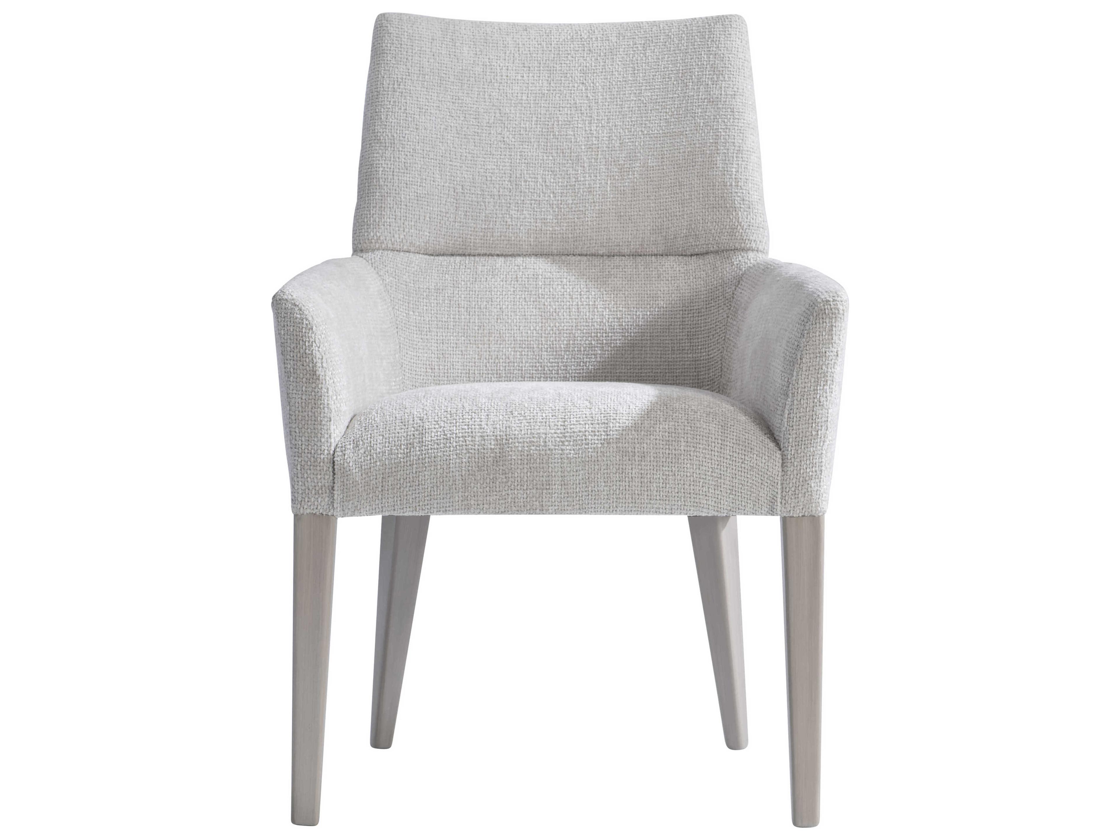 Bernhardt Stratum Fabric Beige Upholstered Arm Dining Chair