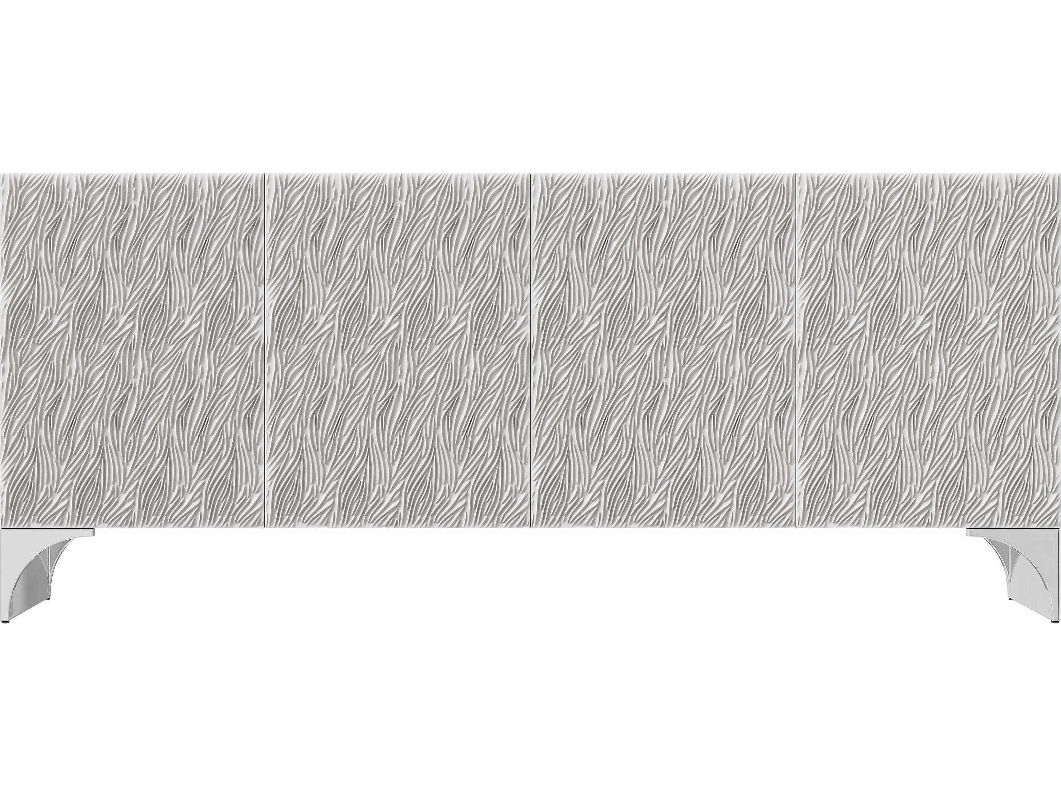 Bernhardt Stratum 80" Fossil Polished Nickel Entertainment Credenza