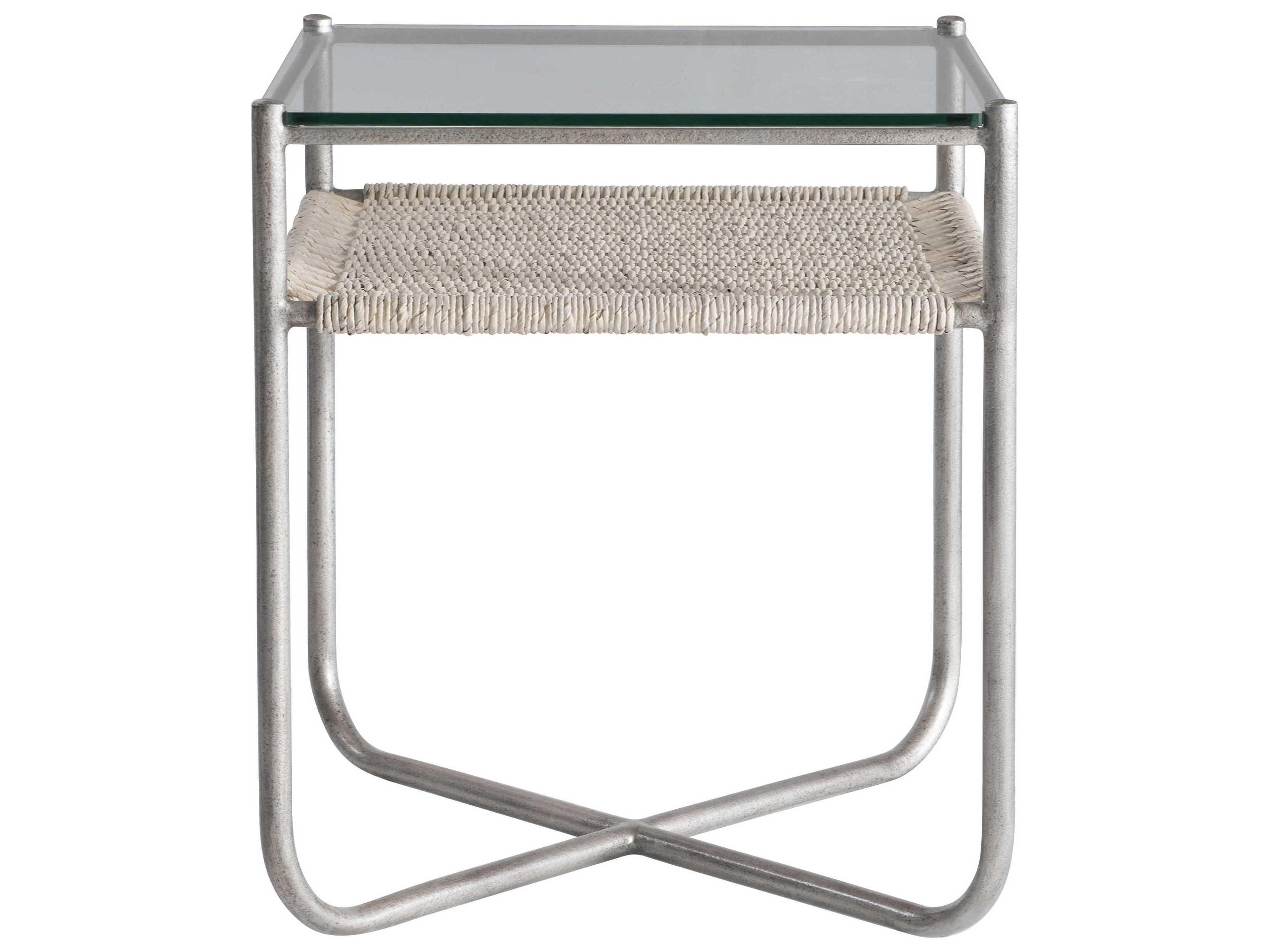 Bernhardt Kendo Rectangular Glass Graphite End Table