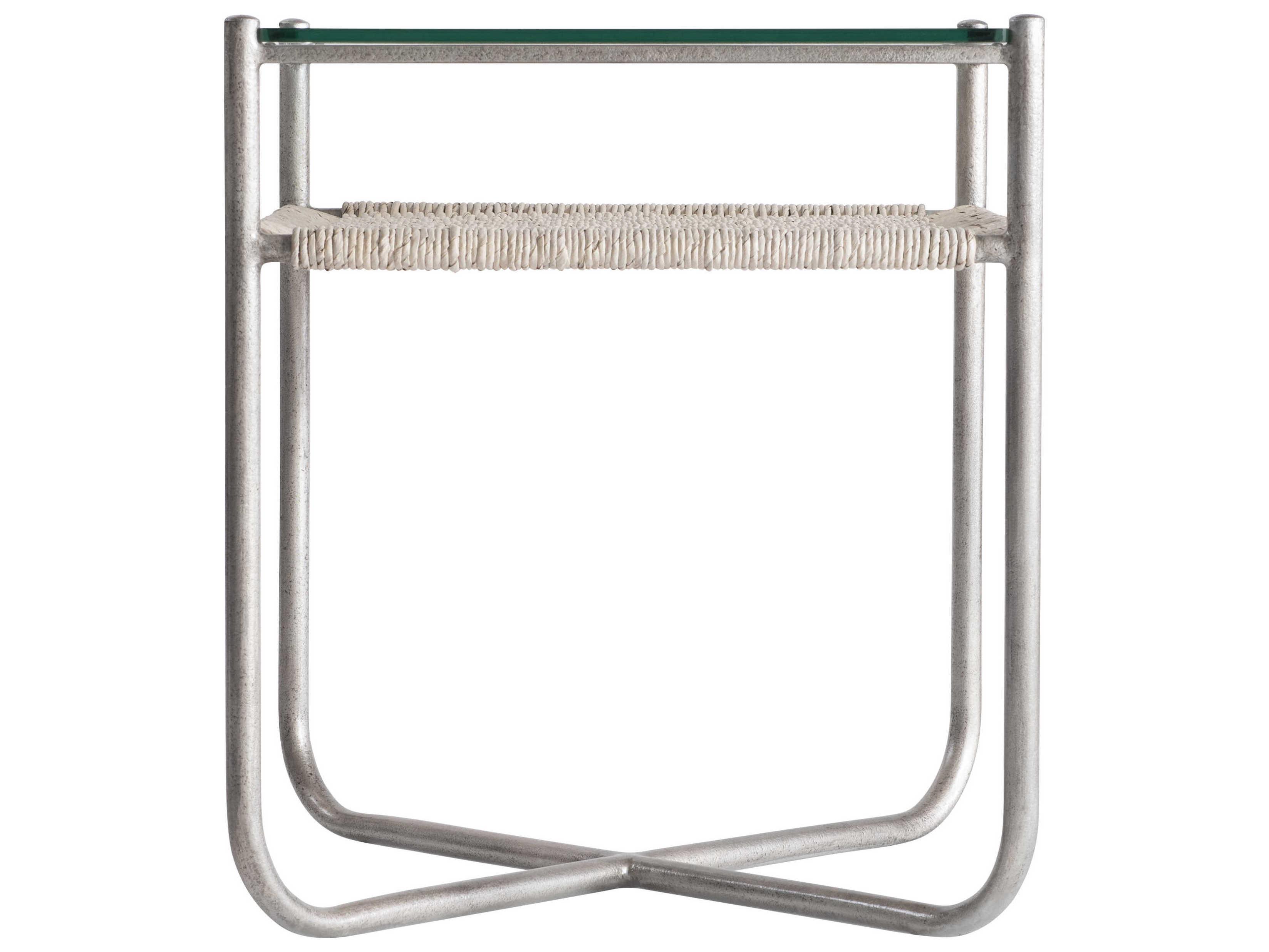 Bernhardt Kendo Rectangular Glass Graphite End Table