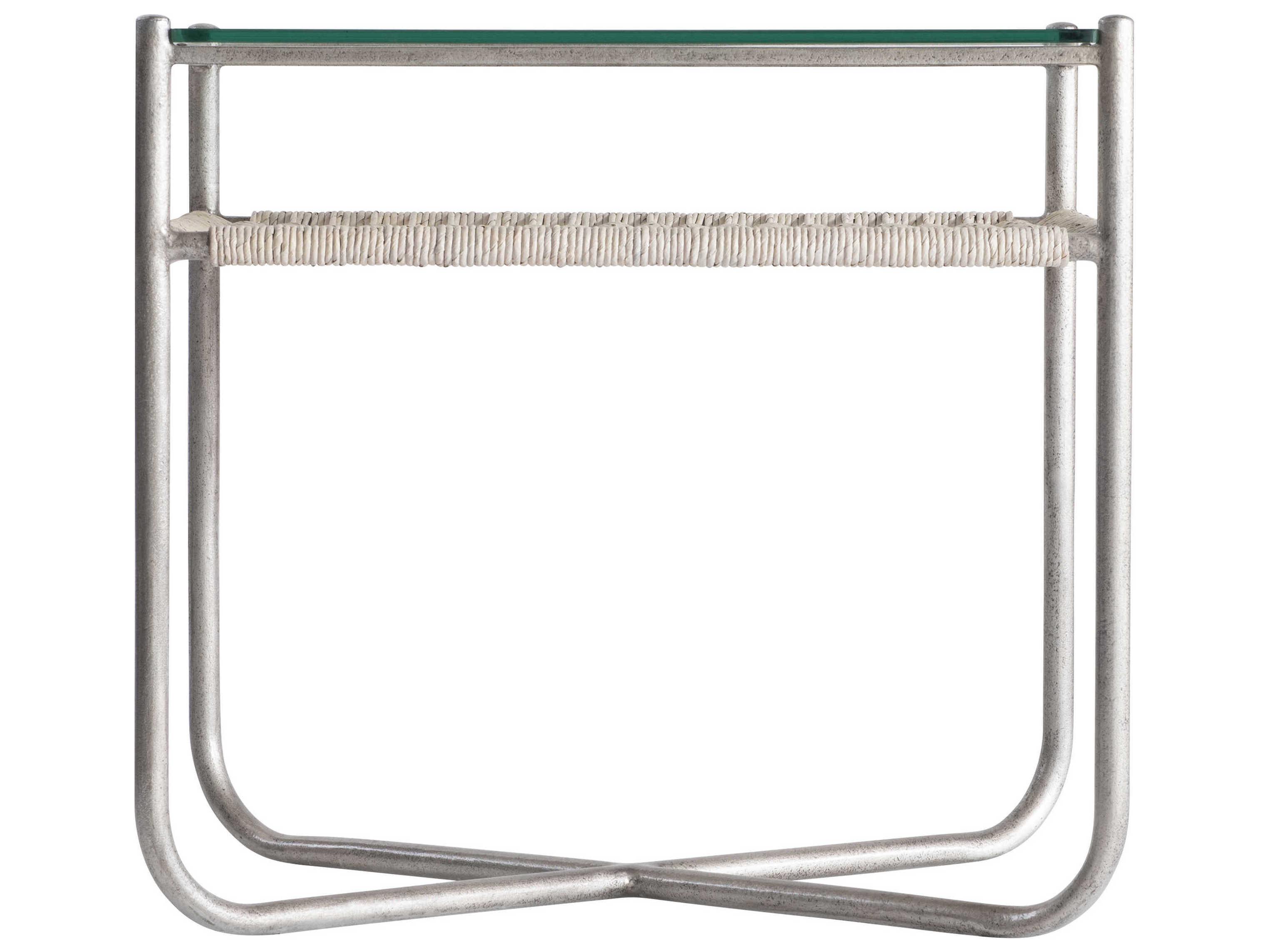 Bernhardt Kendo Rectangular Glass Graphite End Table