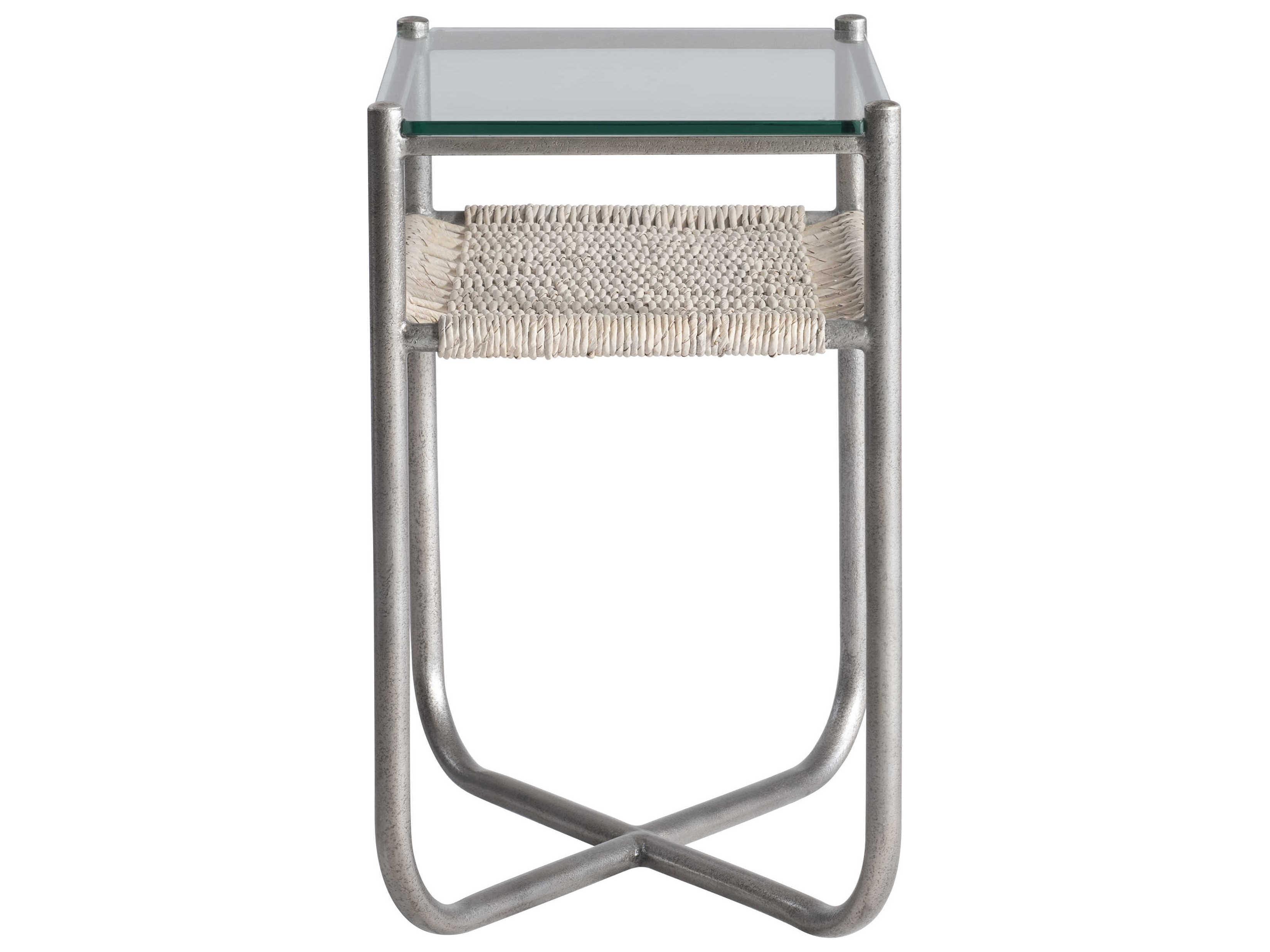 Bernhardt Kendo Rectangular Glass Graphite End Table