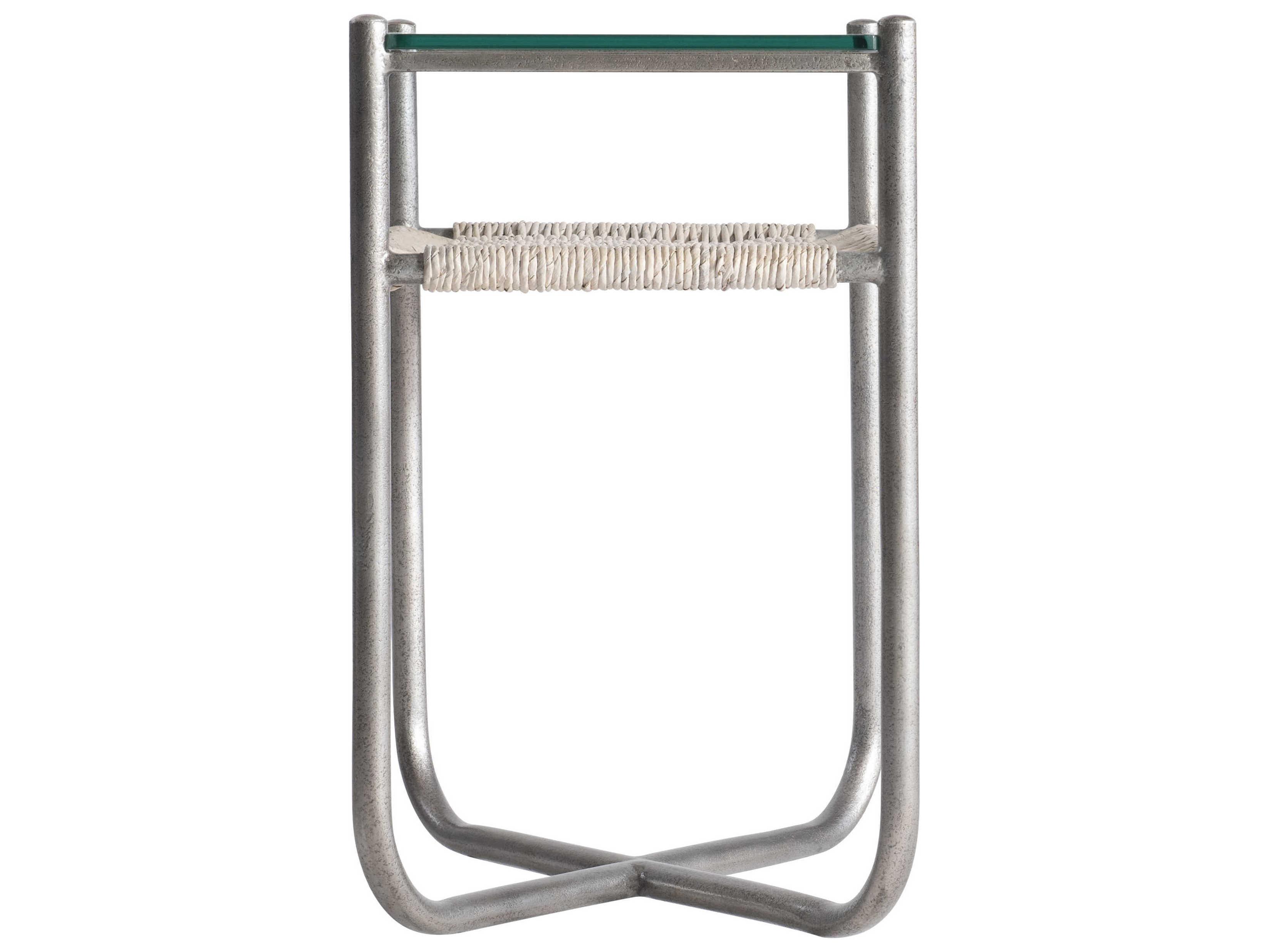 Bernhardt Kendo Rectangular Glass Graphite End Table